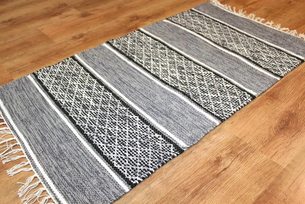 Rag rugs - Visby (black-white)