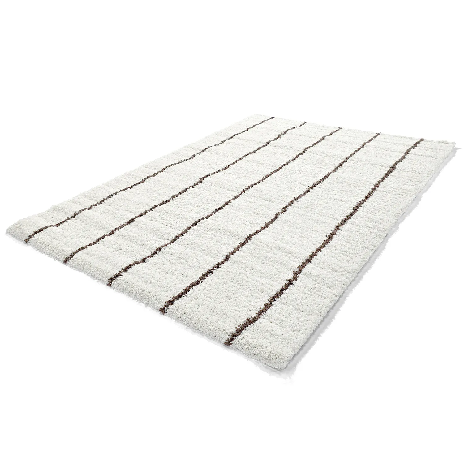 Shaggy rugs - Eze (white/brown)