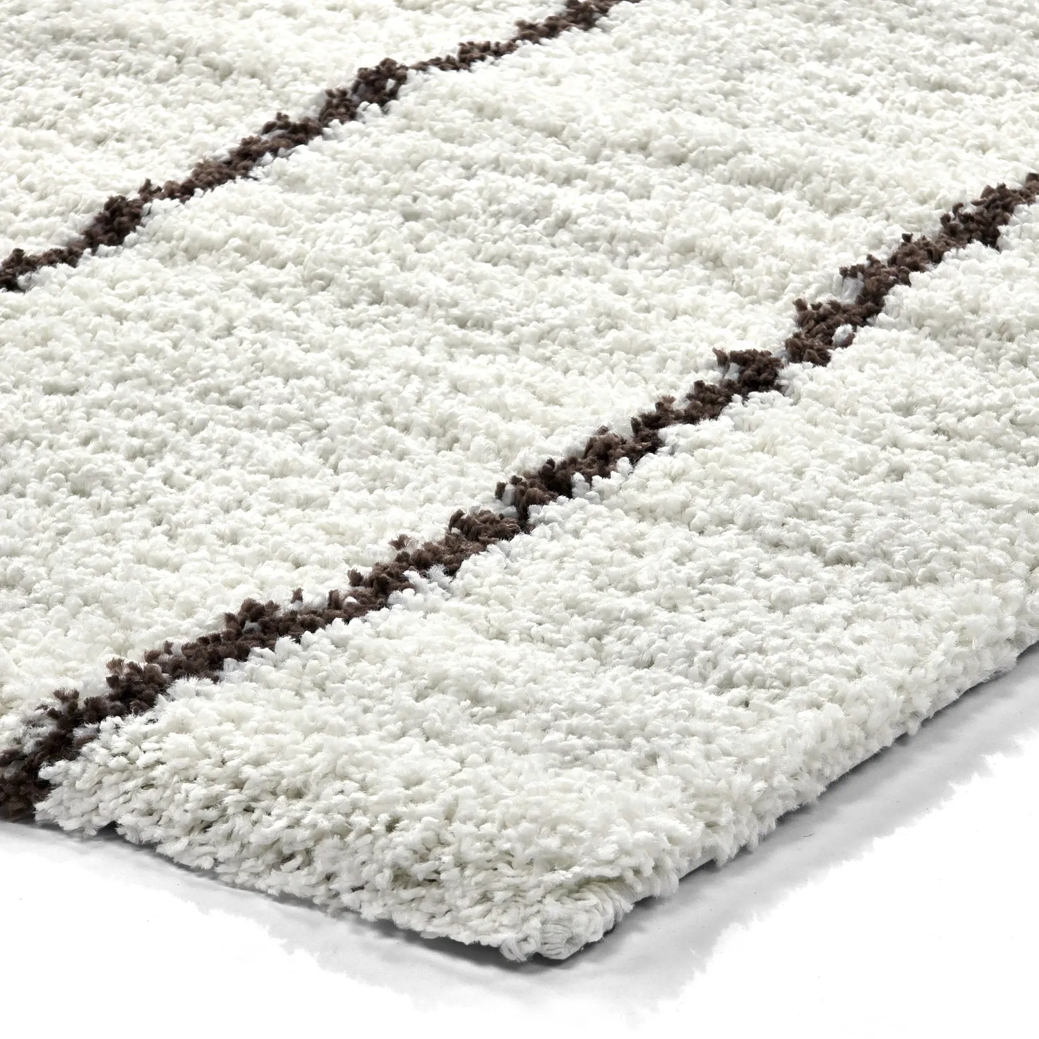 Shaggy rugs - Eze (white/brown)