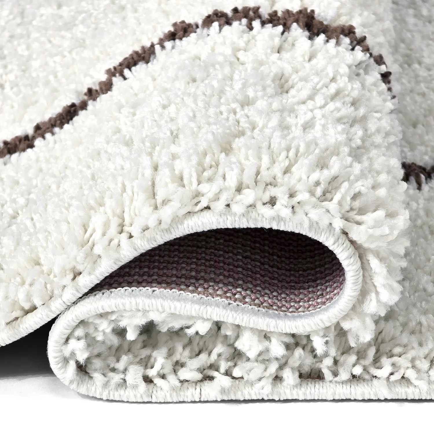 Shaggy rugs - Eze (white/brown)