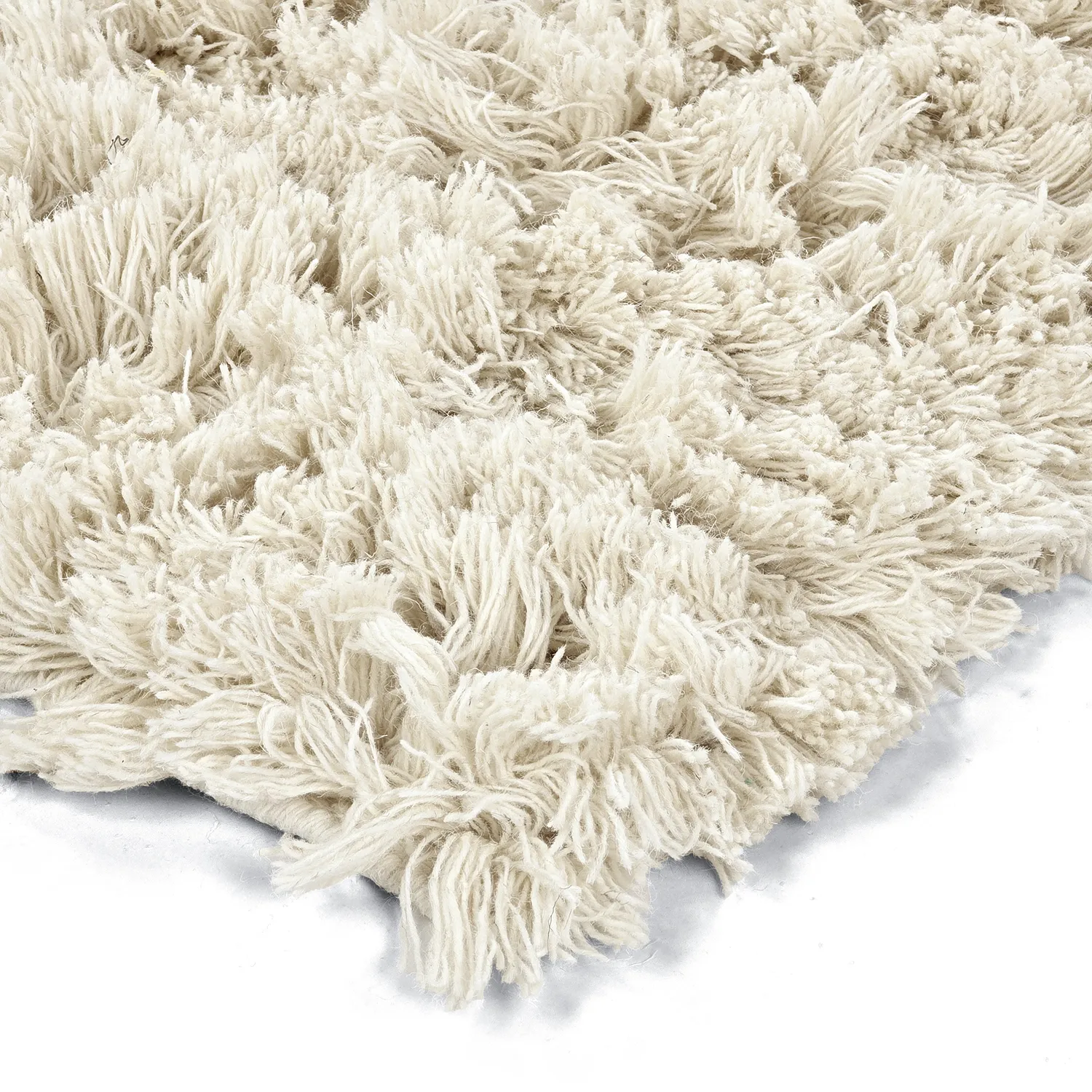 Shaggy rugs - Fassale Hand Woven Wool Shaggy (white)