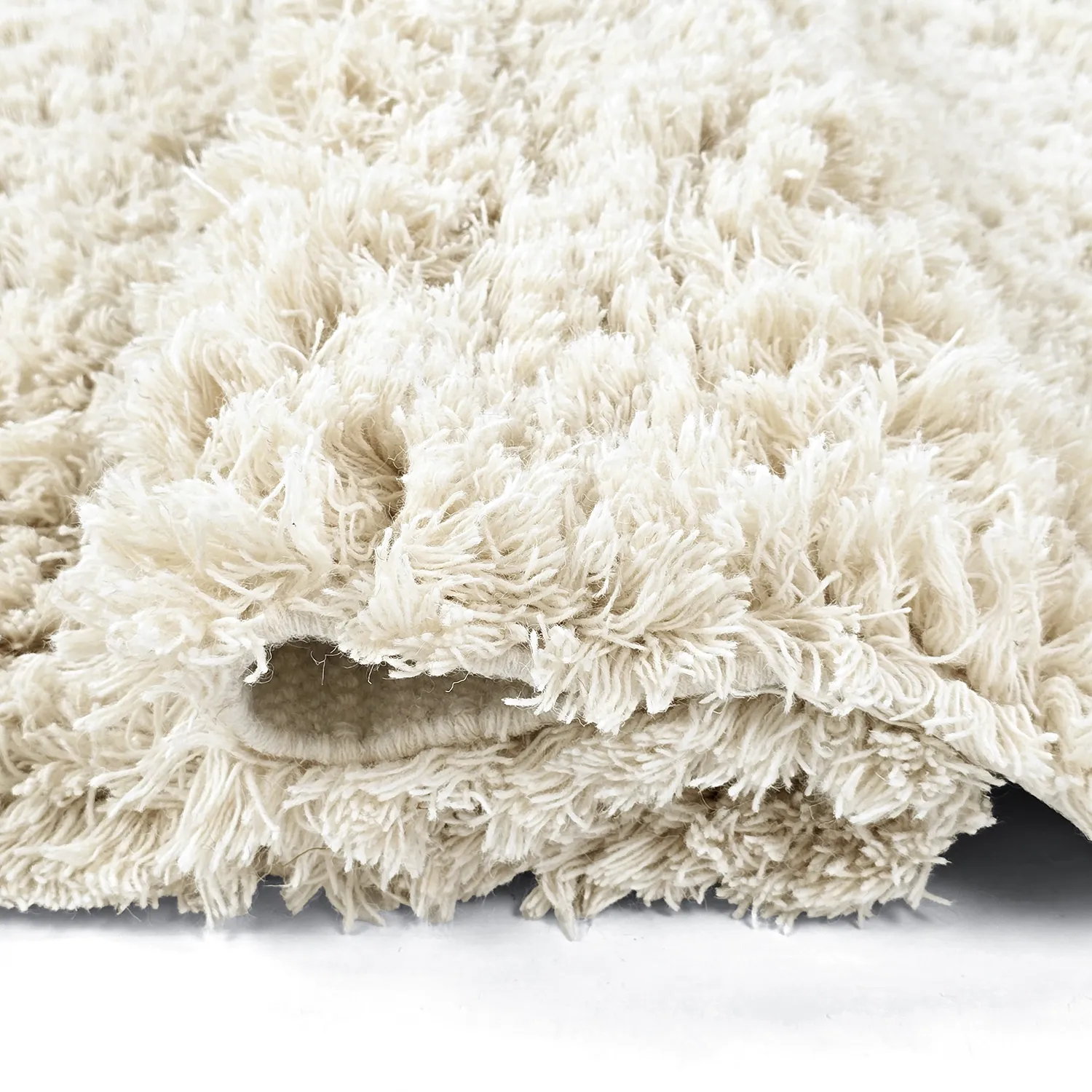 Shaggy rugs - Fassale Hand Woven Wool Shaggy (white)