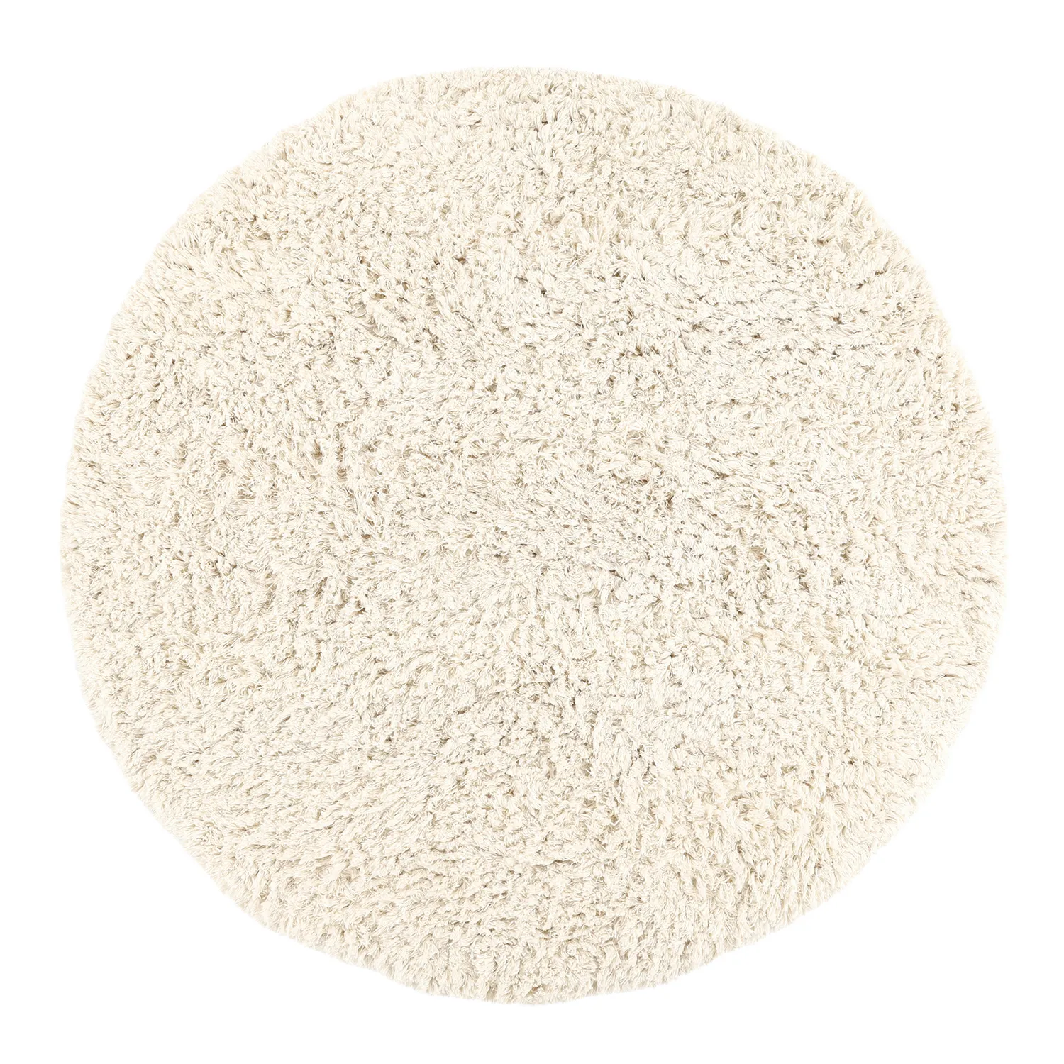 Round rug - Fassale Hand Woven Wool Shaggy (white)