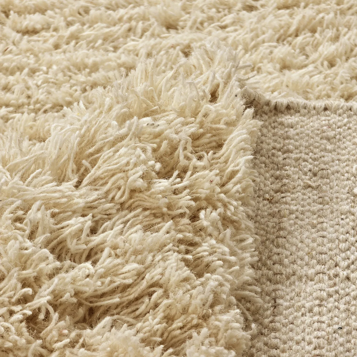 Shaggy rugs - Melilla Hand Woven Wool Shaggy (nature)