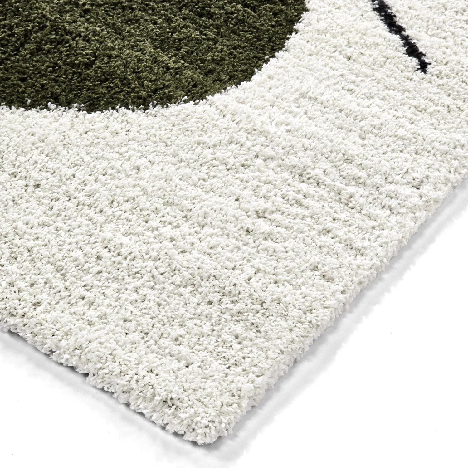 Shaggy rugs - Sanghar (white/orange/green)