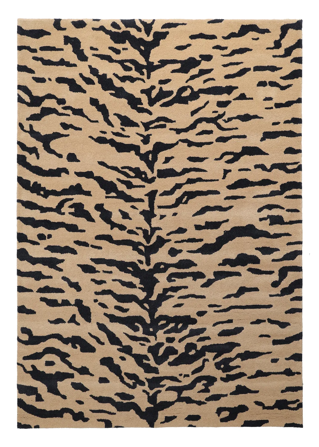 Shaggy rugs - Zebra Tufted Wool Premium (beige/black)