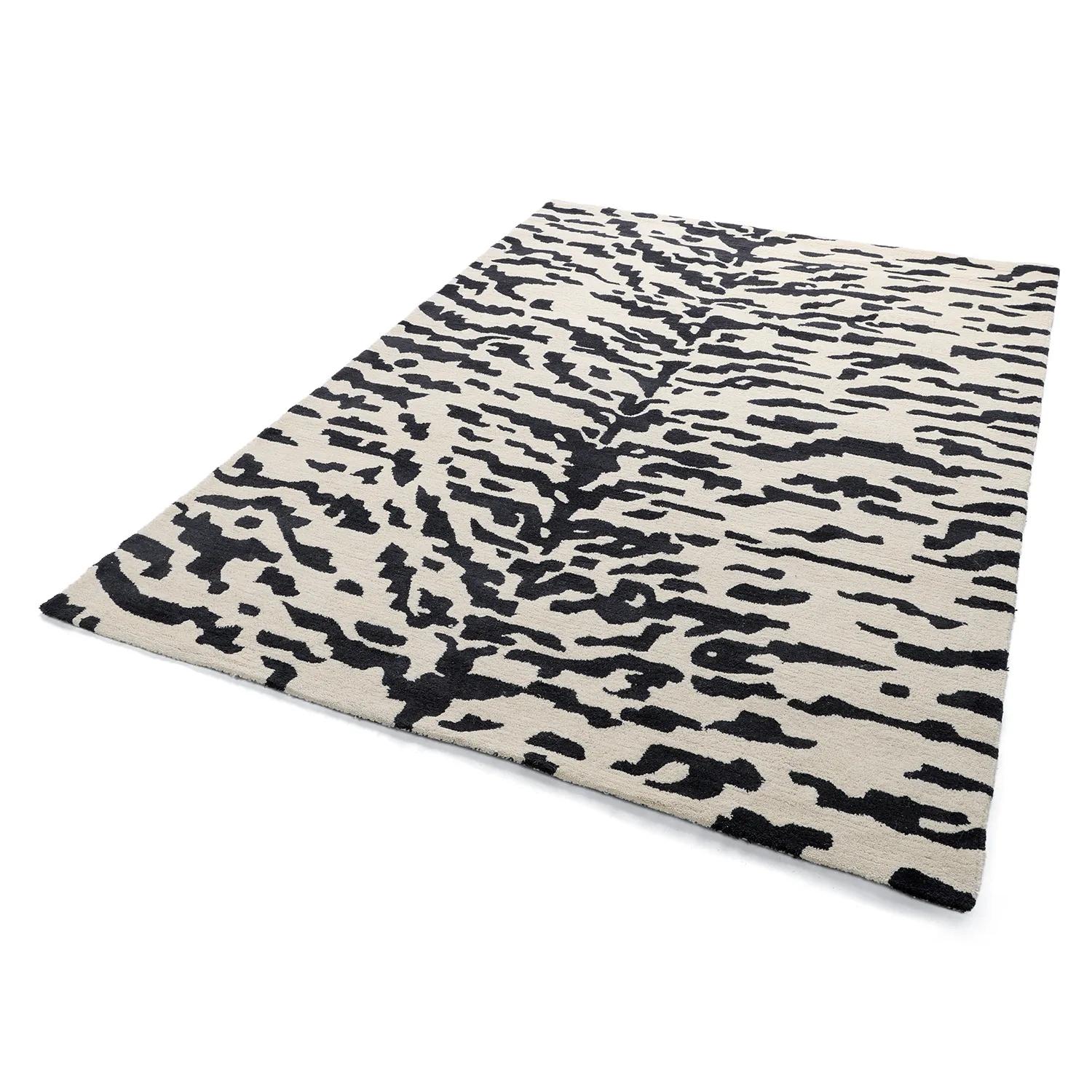 Shaggy rugs - Zebra Tufted Wool Premium (white/black)