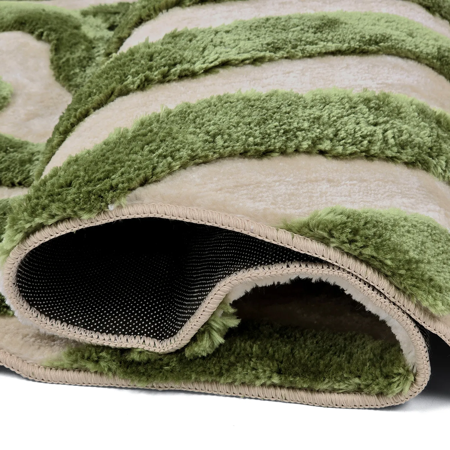 Shaggy rugs - Akaba (cream/green)