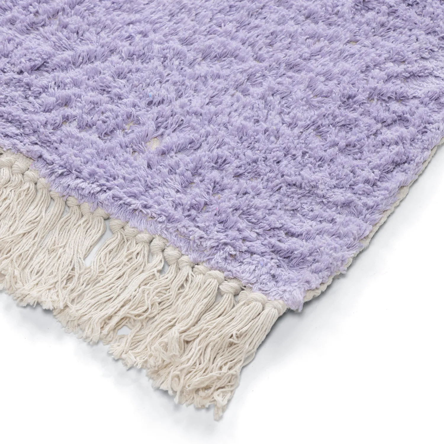 Shaggy rugs - Amira Natural Cotton Shaggy (purple/beige)