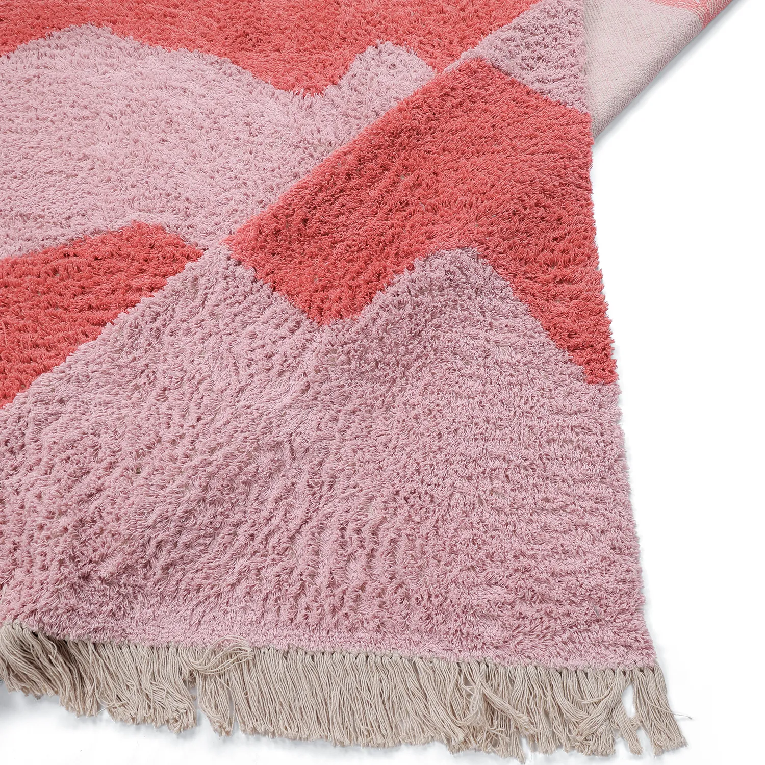 Shaggy rugs - Amira Natural Cotton Shaggy (pink)