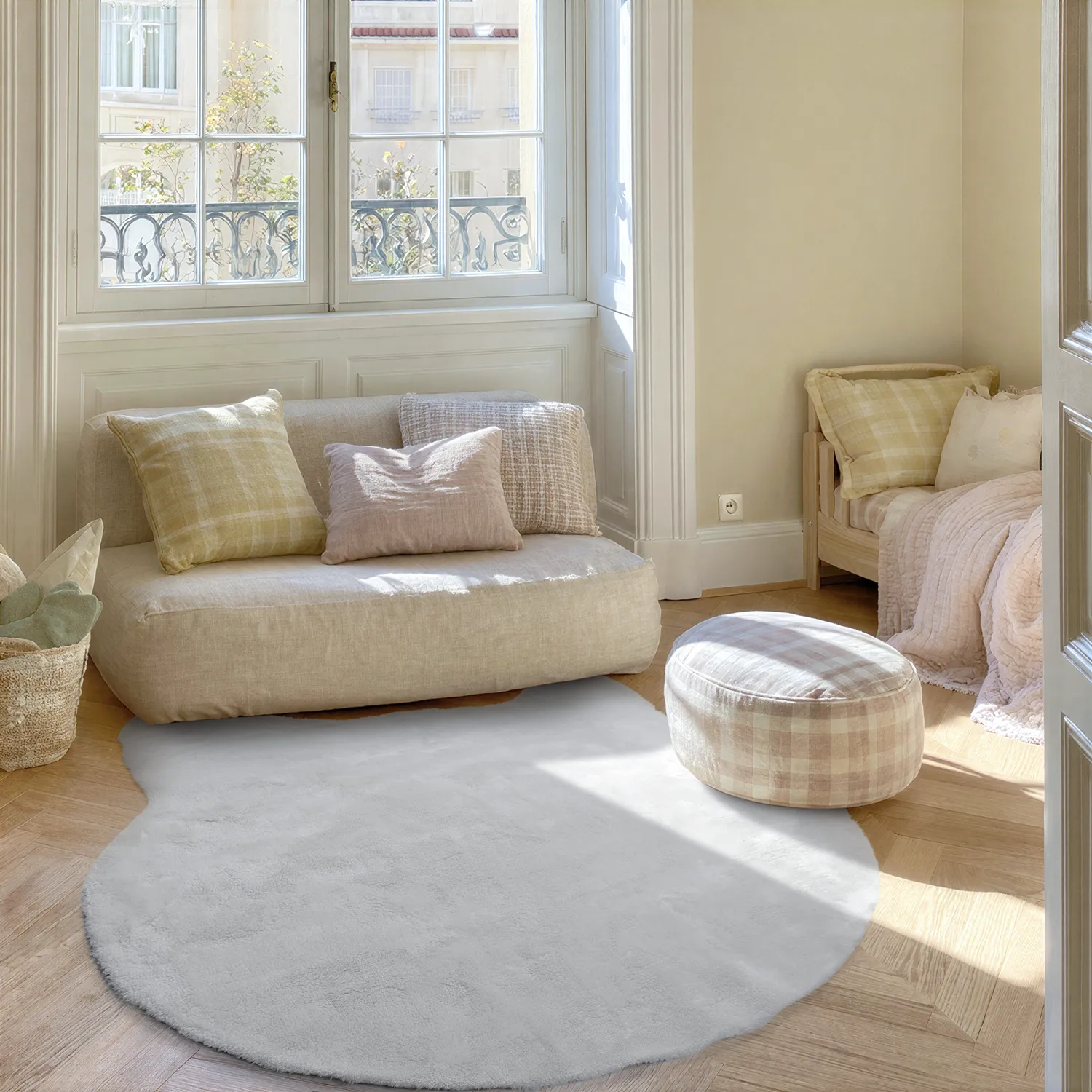 Children's Rug - Aranga Super Soft Cat (white)
