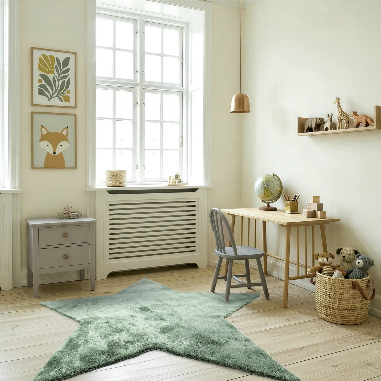 Children's Rug - Aranga Super Soft Star (green)