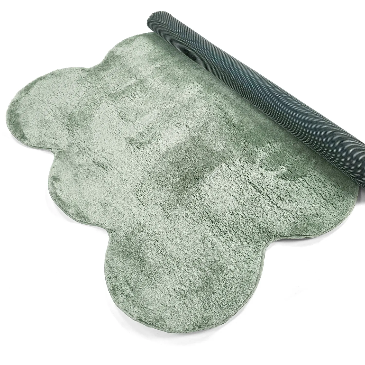 Wavy Shaggy Rug - Aranga Super Soft Fur (green)