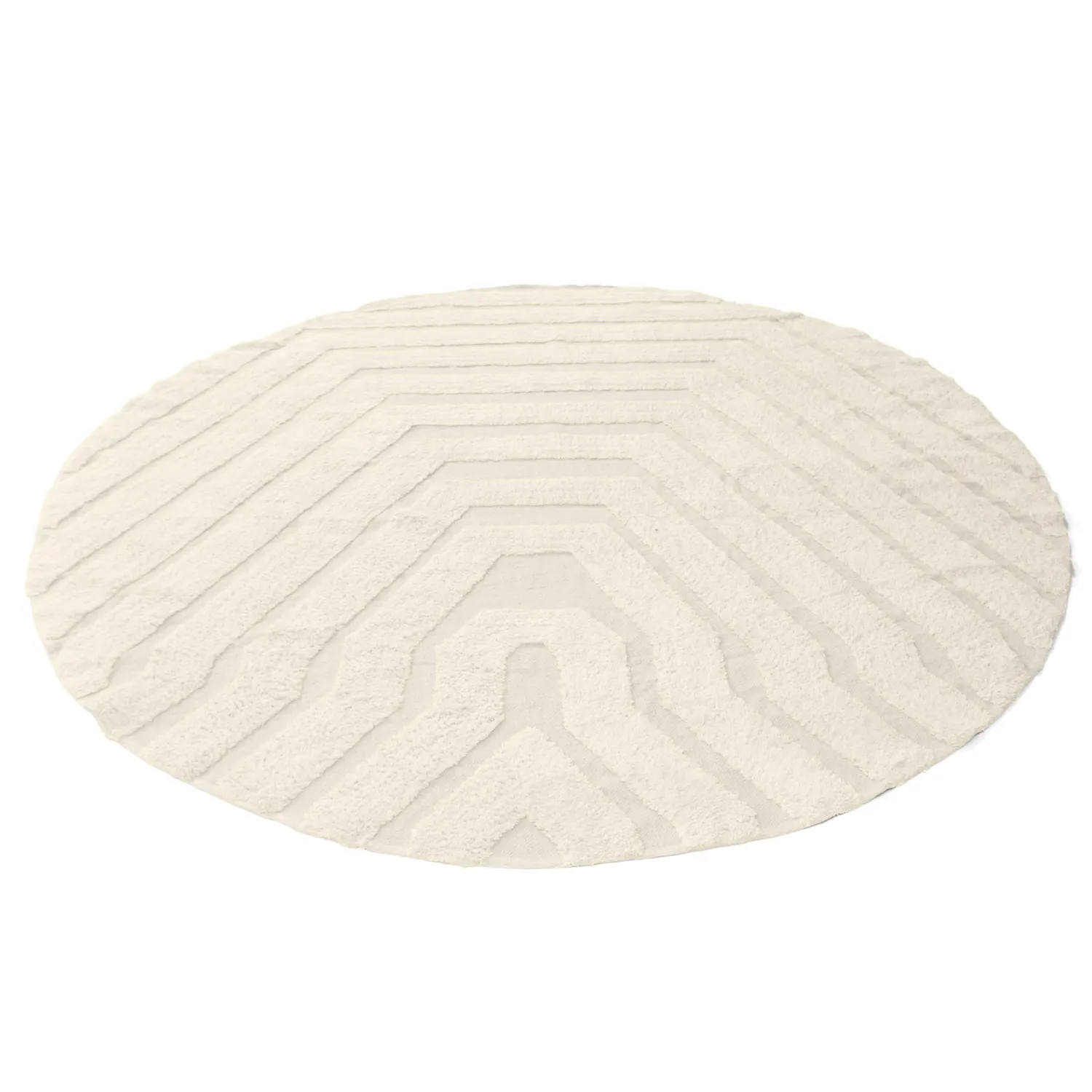 Round rug - Callista Natural Cotton Shaggy (beige)