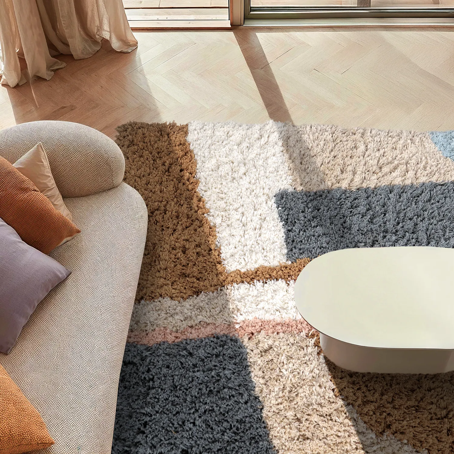 Shaggy rugs - Cefalu Natural Cotton Shaggy (multi)