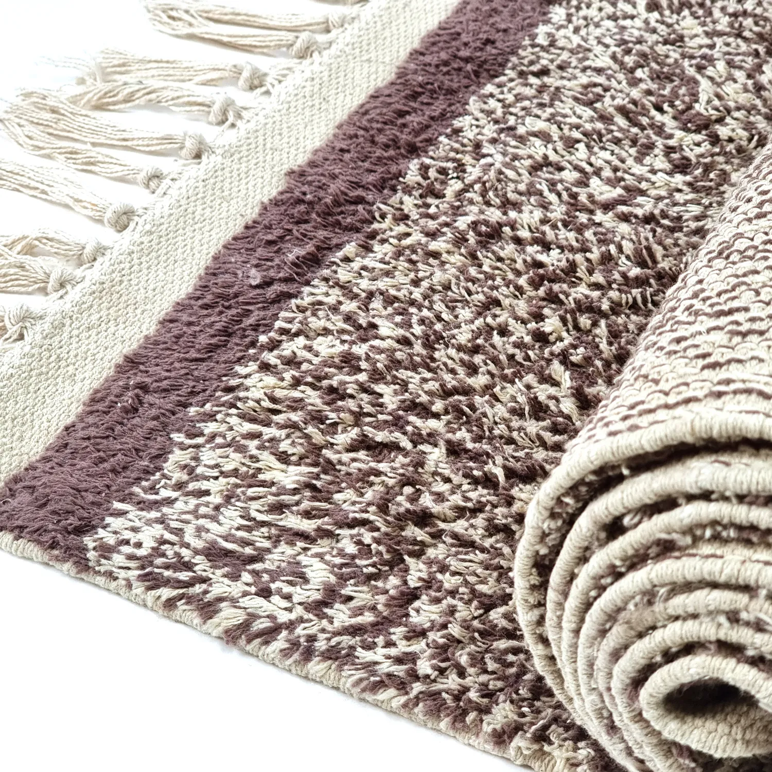 Shaggy rugs - Celina Natural Cotton Shaggy (beige/brown)