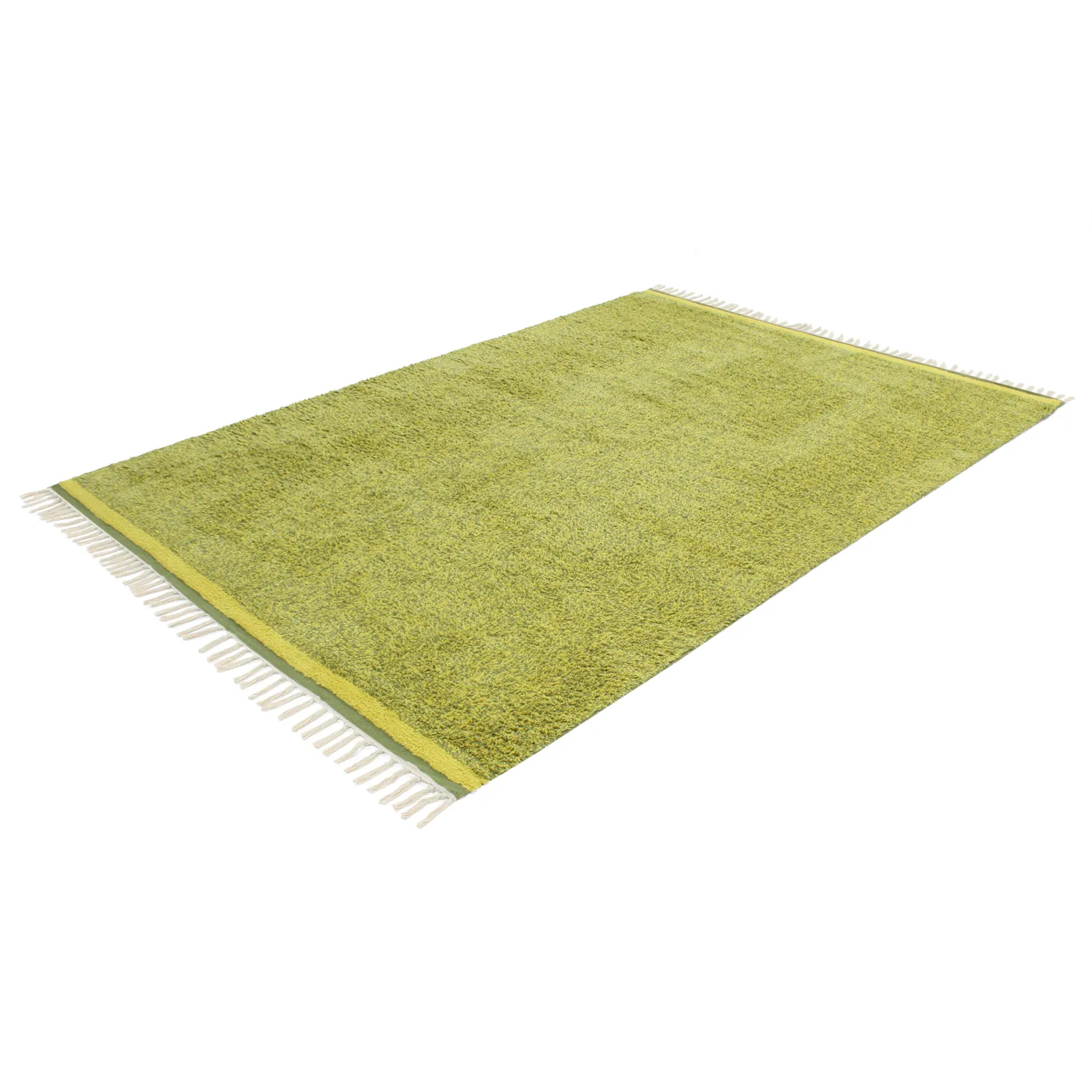 Shaggy rugs - Celina Natural Cotton Shaggy (green/yellow)