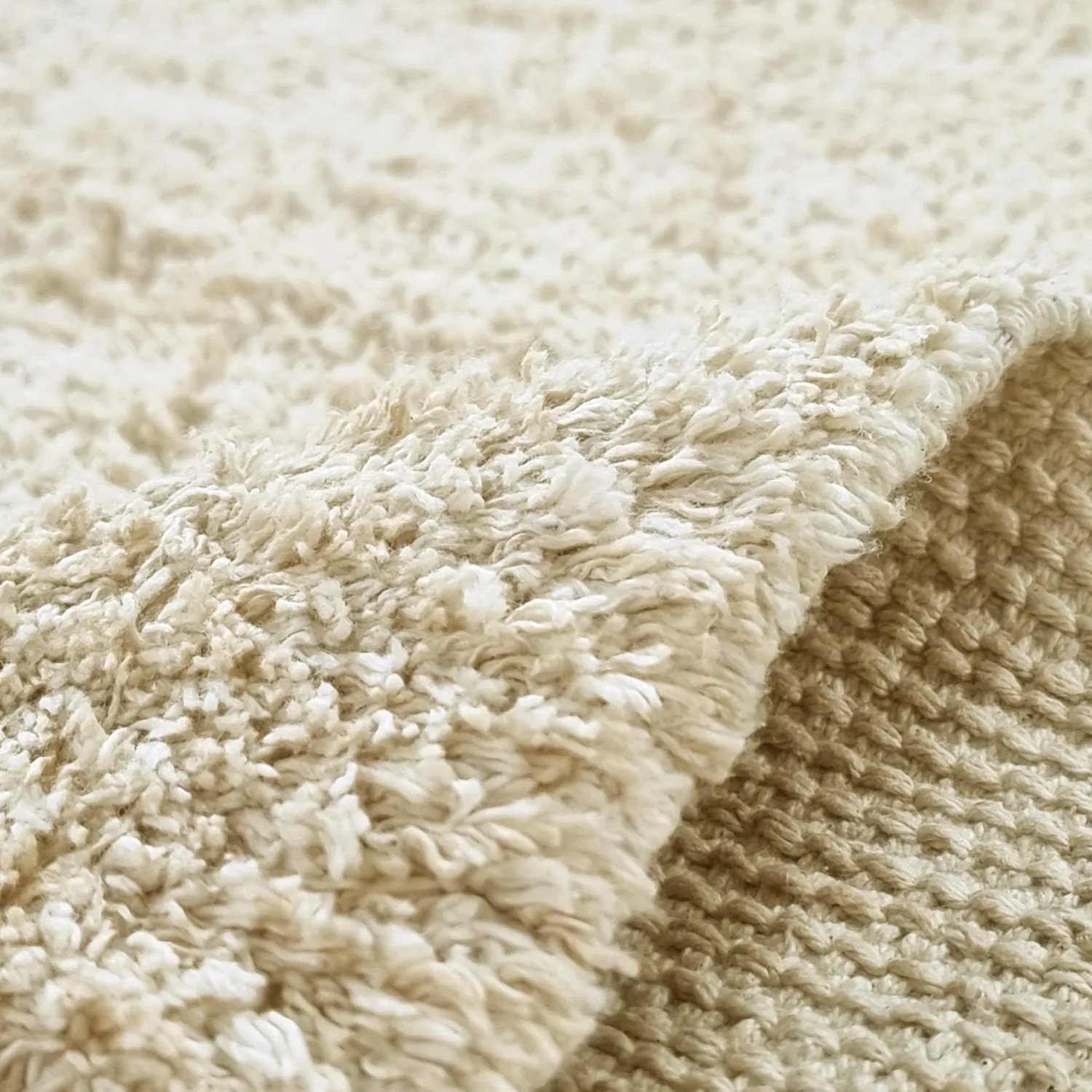 Shaggy rugs - Celina Natural Cotton Shaggy (off white/beige)