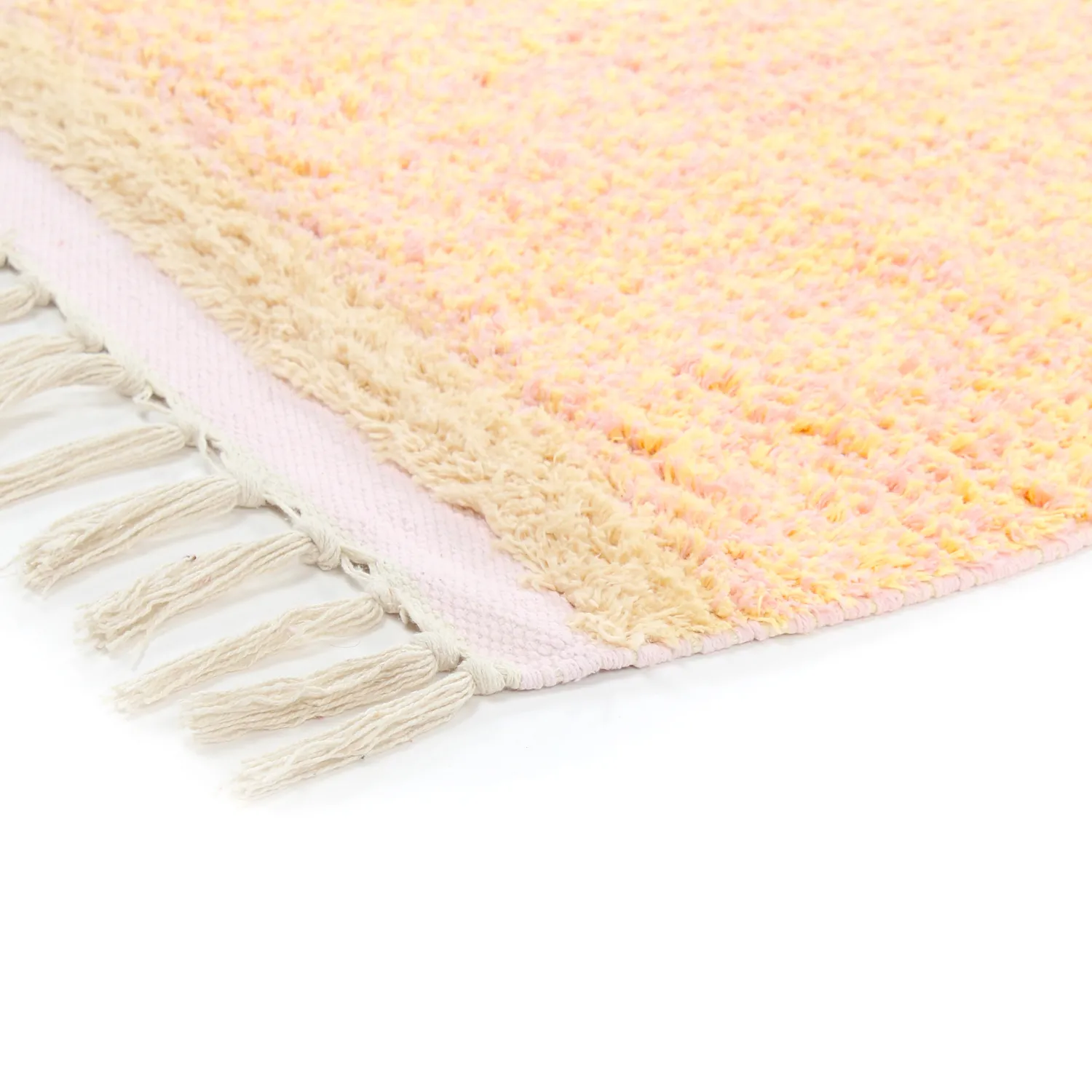 Shaggy rugs - Celina Natural Cotton Shaggy (pink/beige)