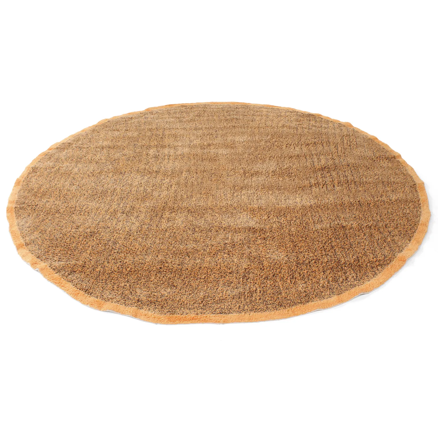 Round rug - Celina Natural Cotton Shaggy (brown/orange)