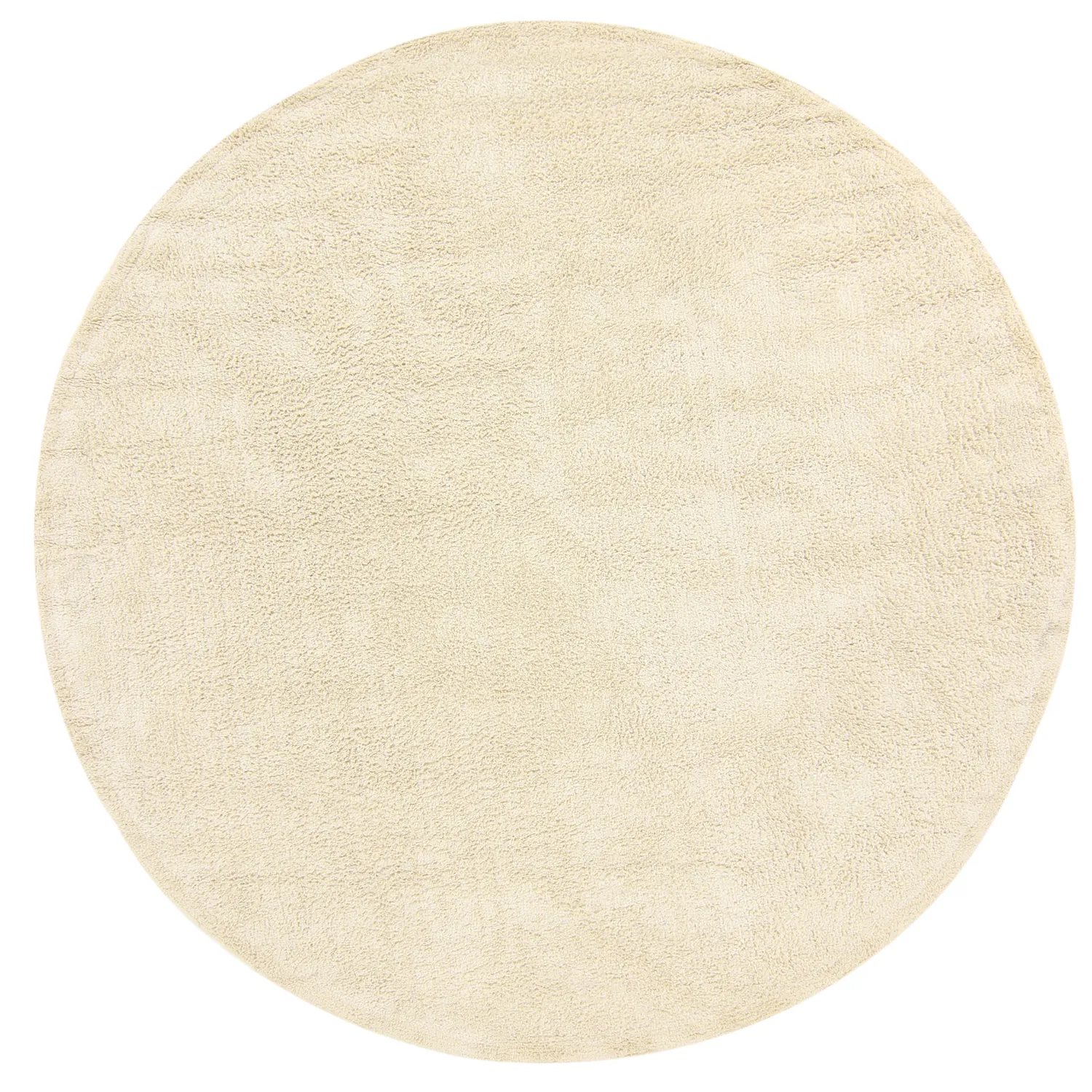 Round rug - Celina Natural Cotton Shaggy (off white/beige)