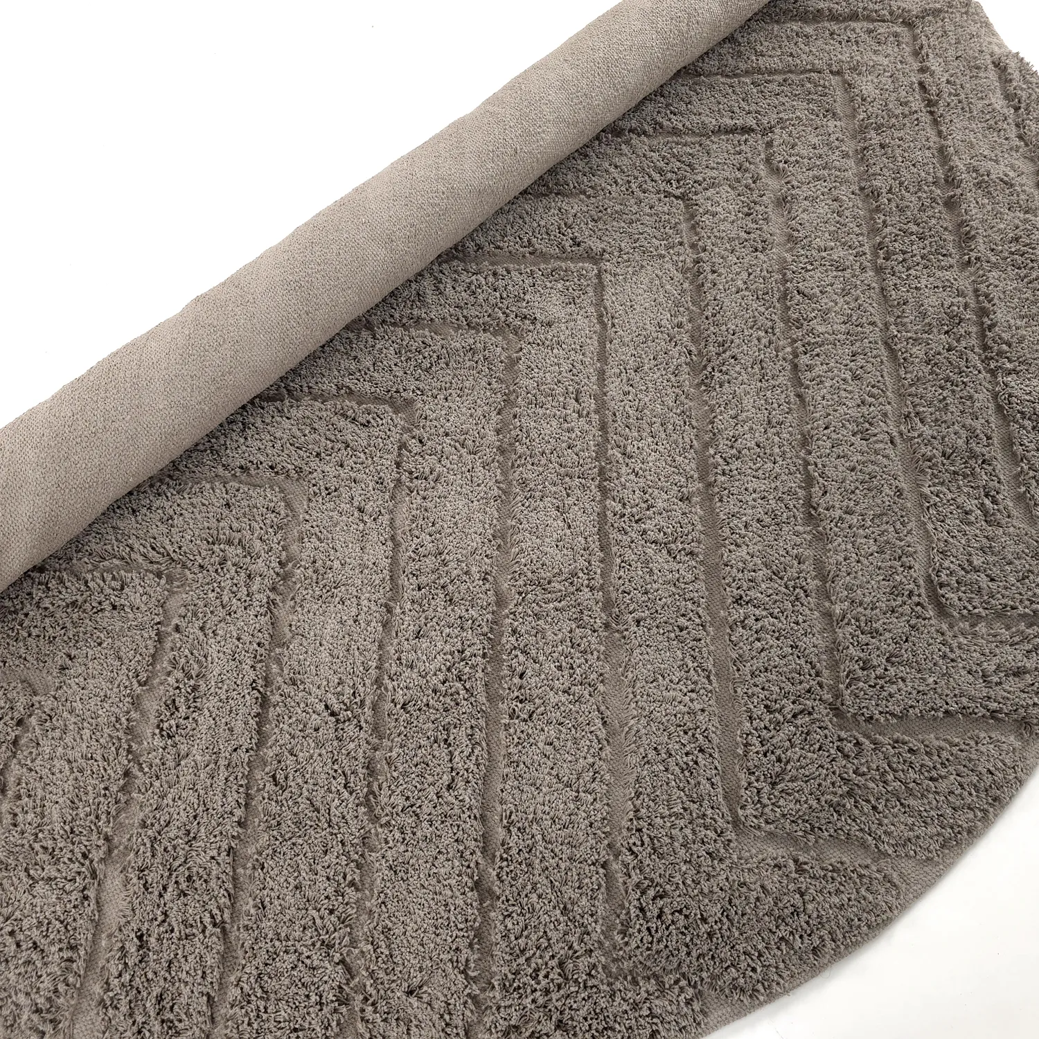 Round rug - Conara Natural Cotton Shaggy (taupe)