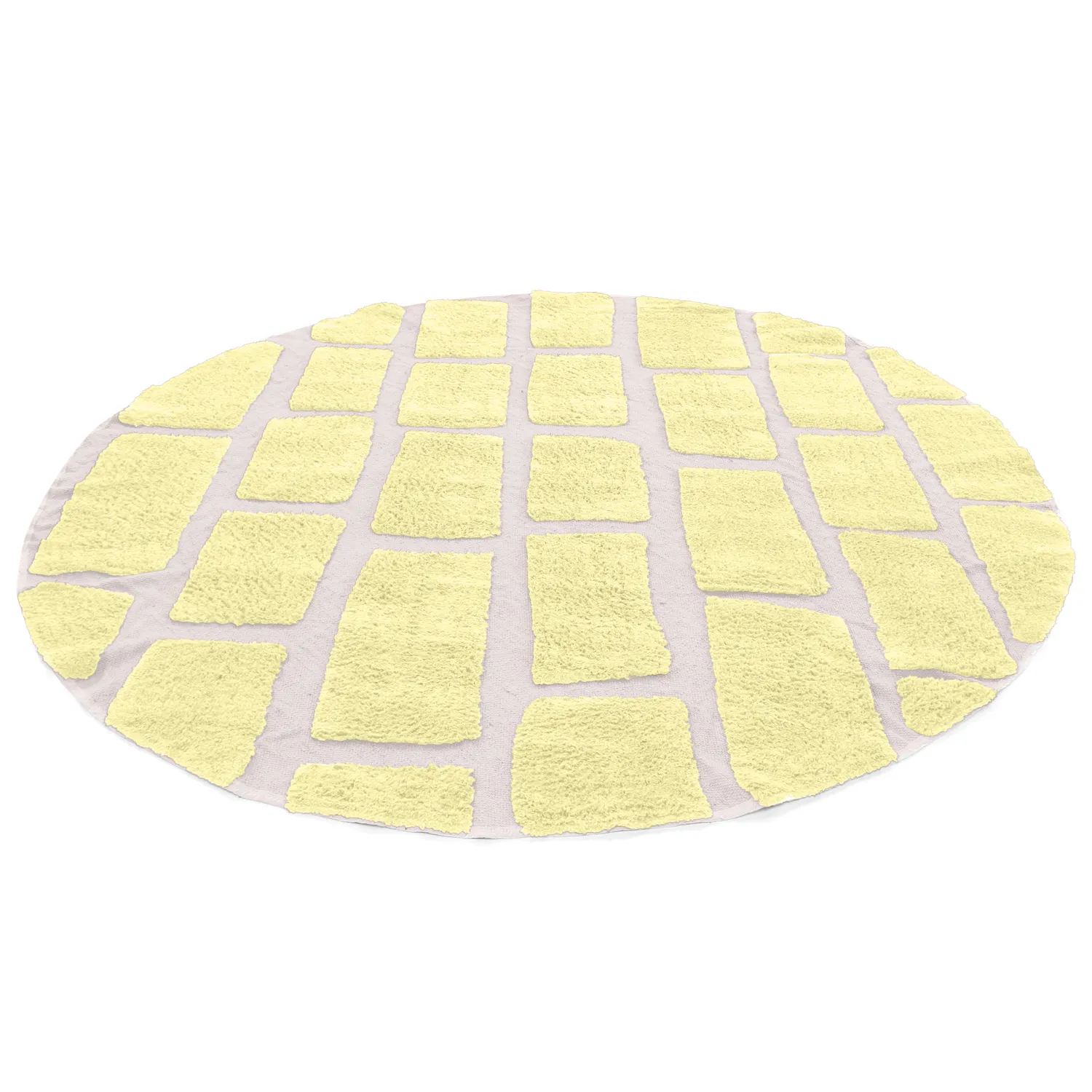 Round rug - Cyrus Natural Cotton Shaggy (yellow)