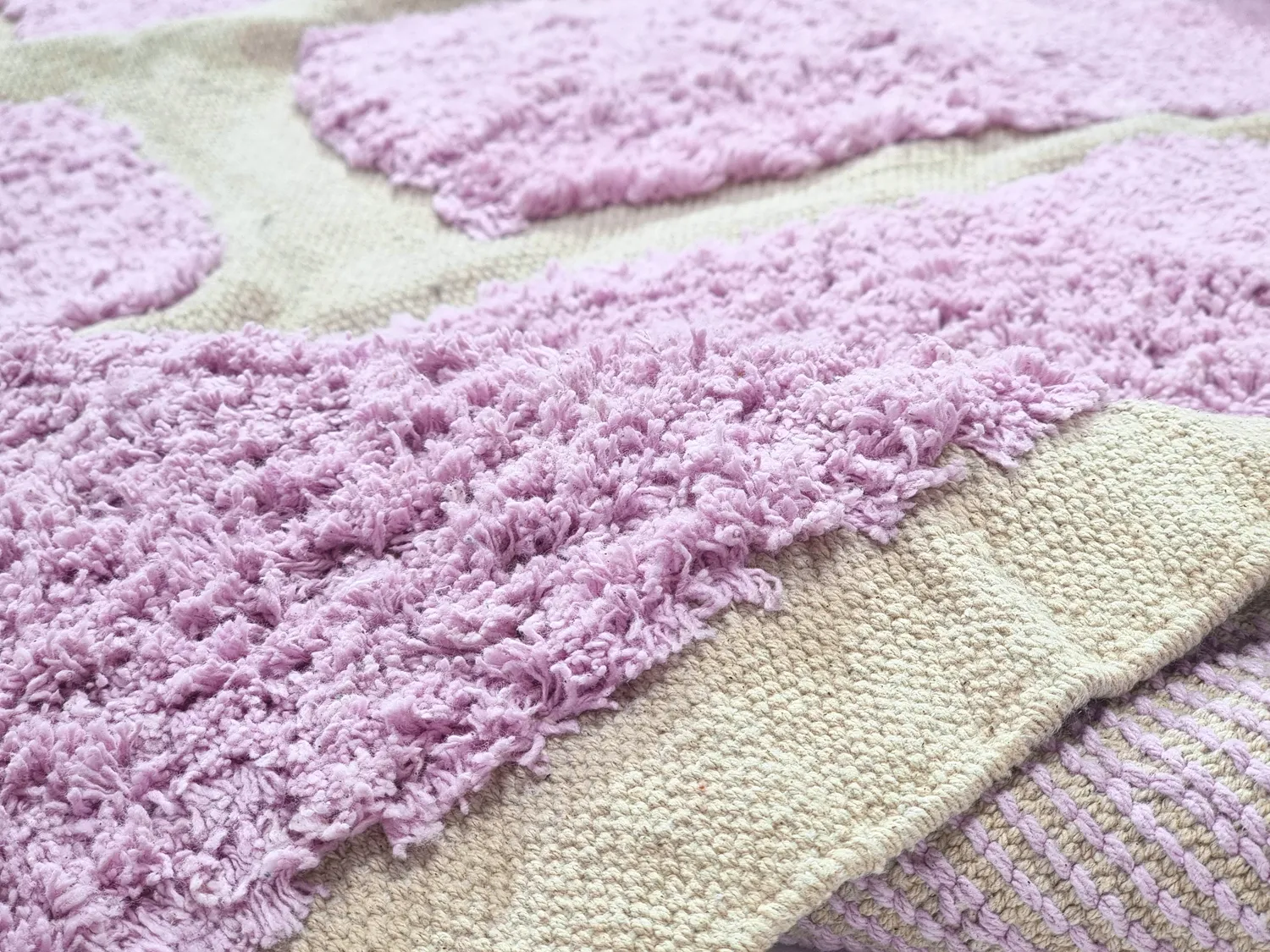 Shaggy rugs - Cyrus Natural Cotton Shaggy (purple)
