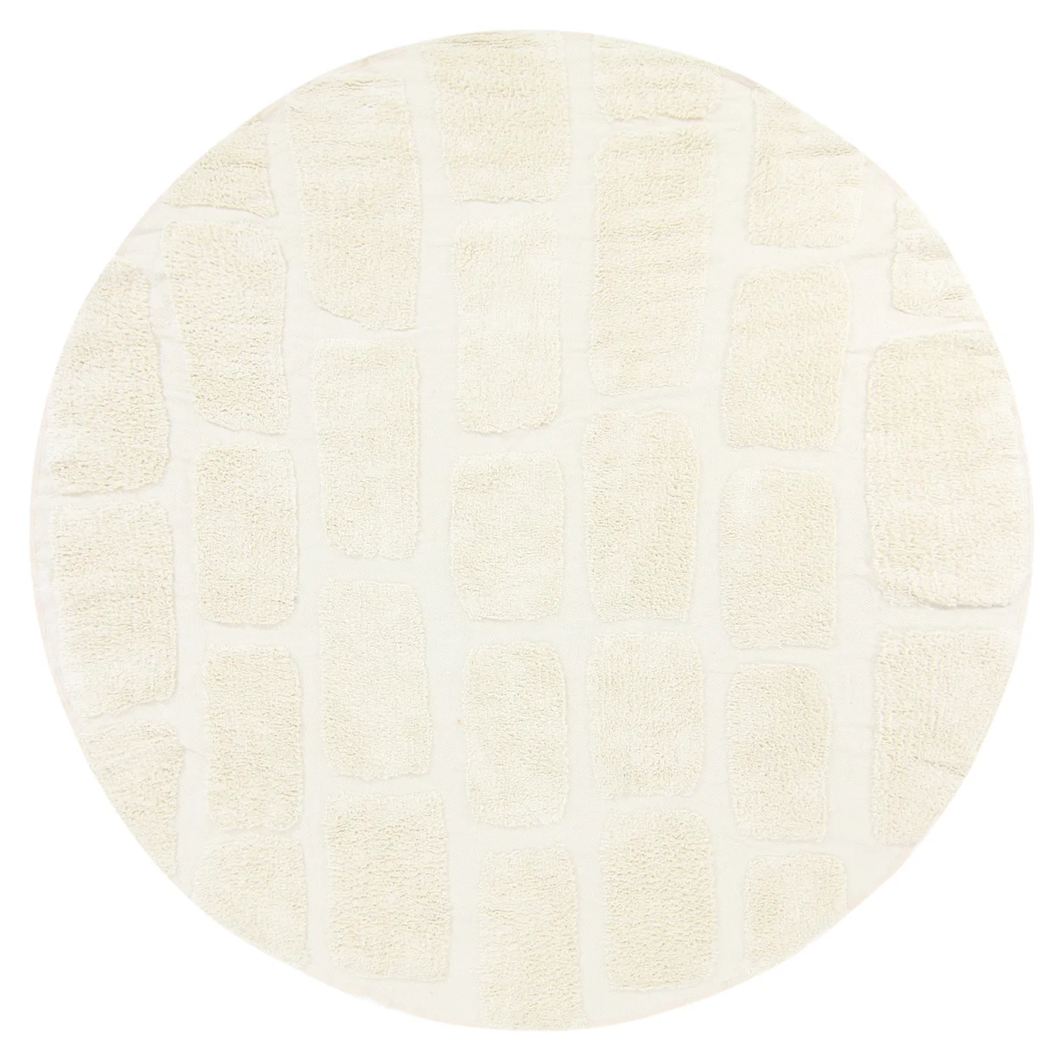Round rug - Cyrus Natural Cotton Shaggy (off-white)