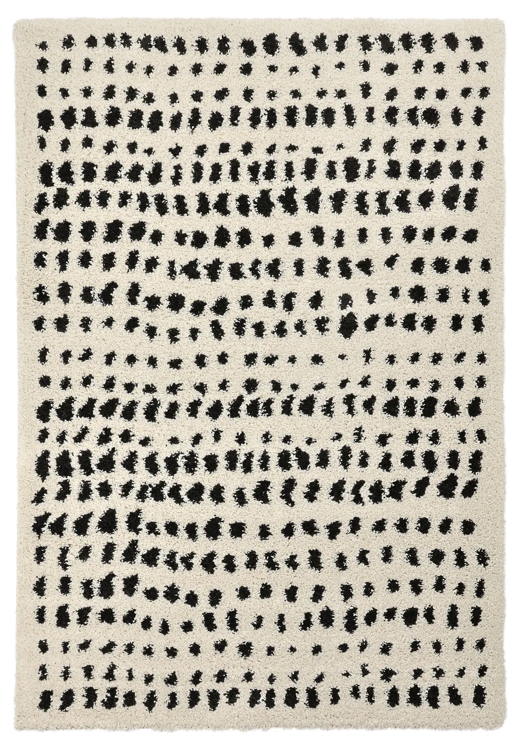 Shaggy rugs - Dotty (black/white)