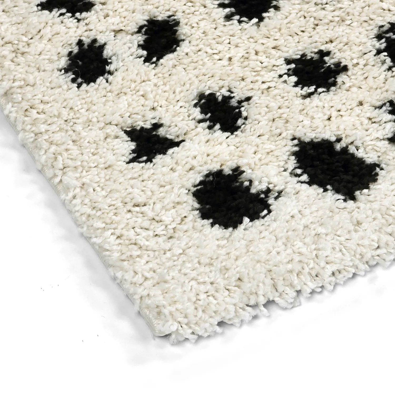 Shaggy rugs - Dotty (black/white)