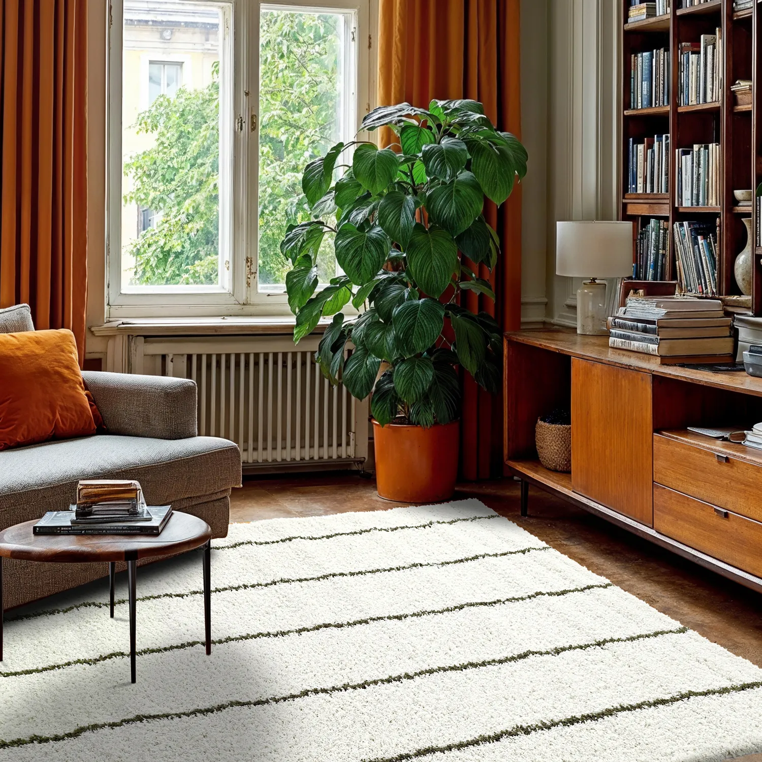Shaggy rugs - Eze (white/green)