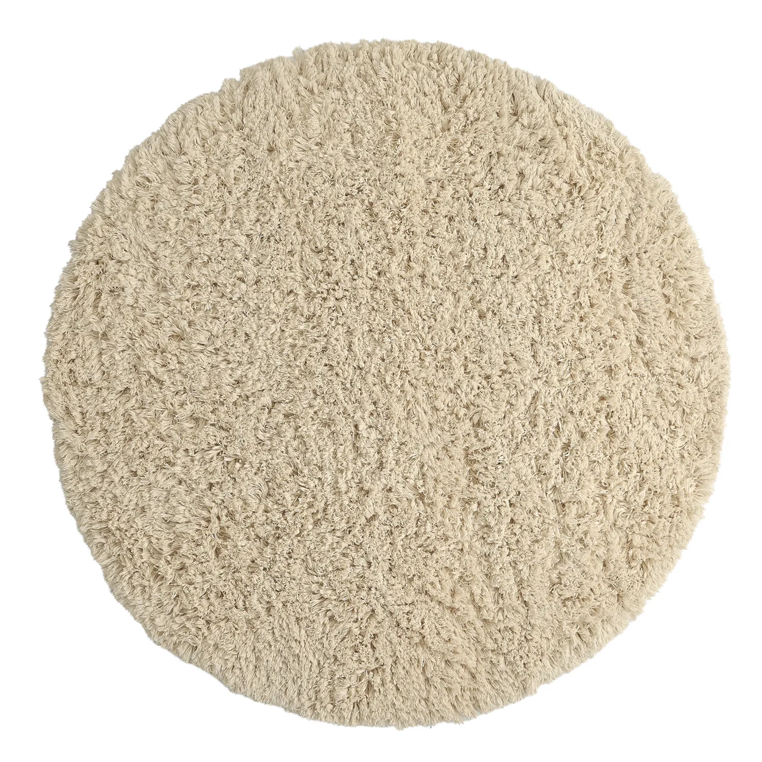 Round rug - Fassale Hand Woven Wool Shaggy (cream)