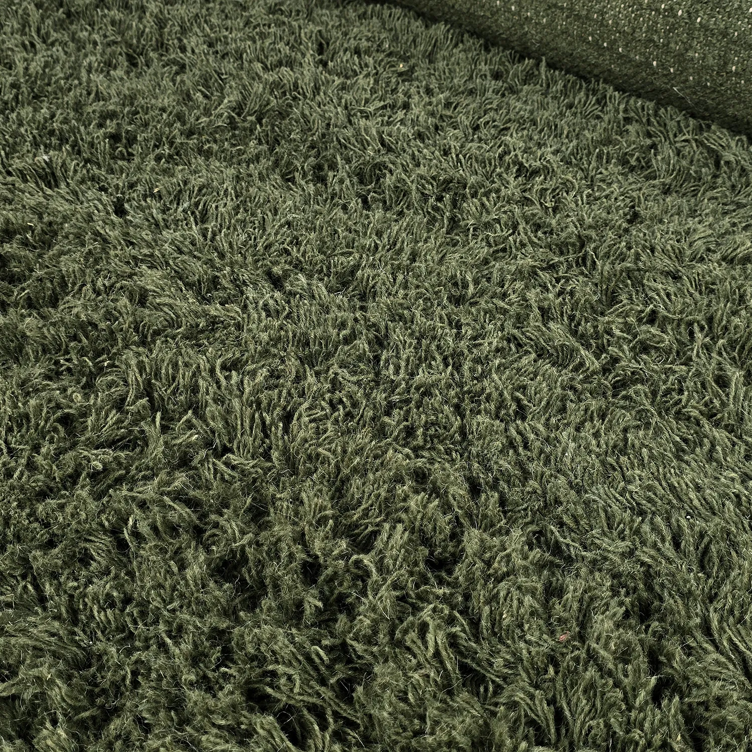Shaggy rugs - Fassale Hand Woven Wool Shaggy (moss green)