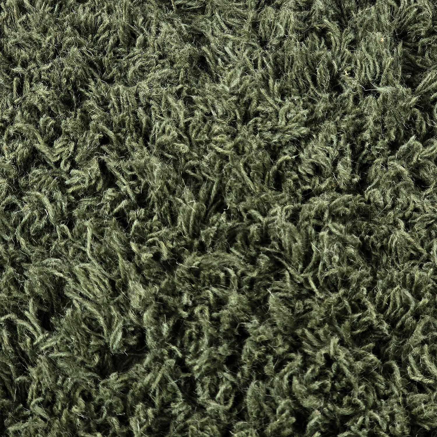 Round rug - Fassale Hand Woven Wool Shaggy (moss green)