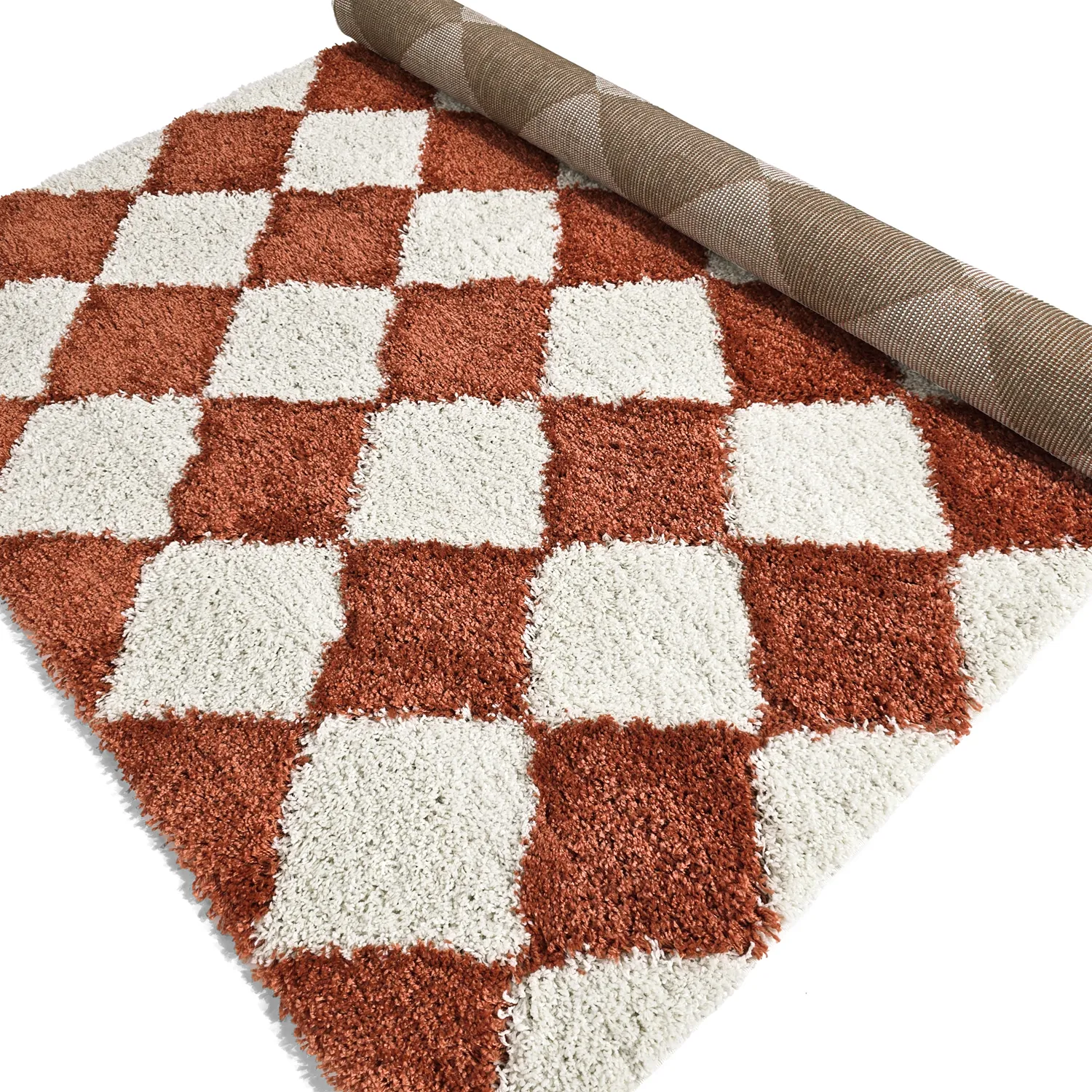Shaggy rugs - Albi (white/orange)