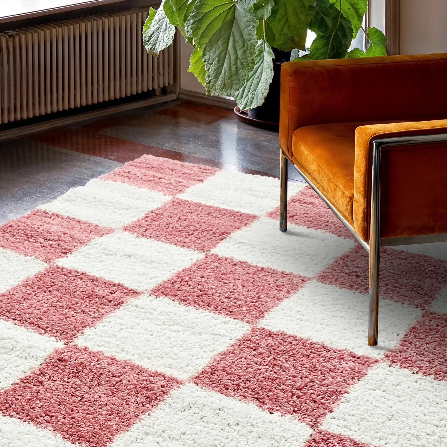 Shaggy rugs - Gordes (pink/white)