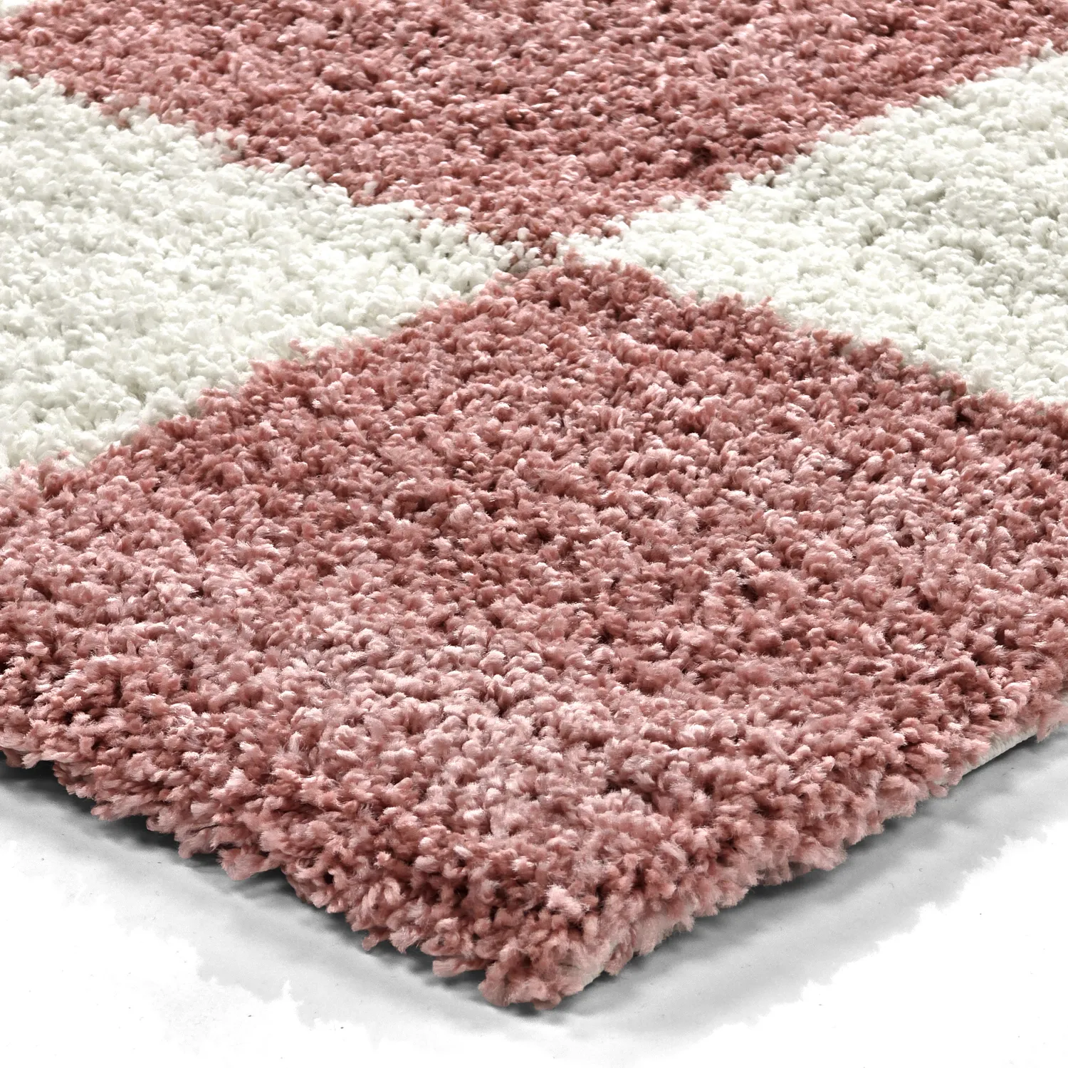 Shaggy rugs - Gordes (pink/white)
