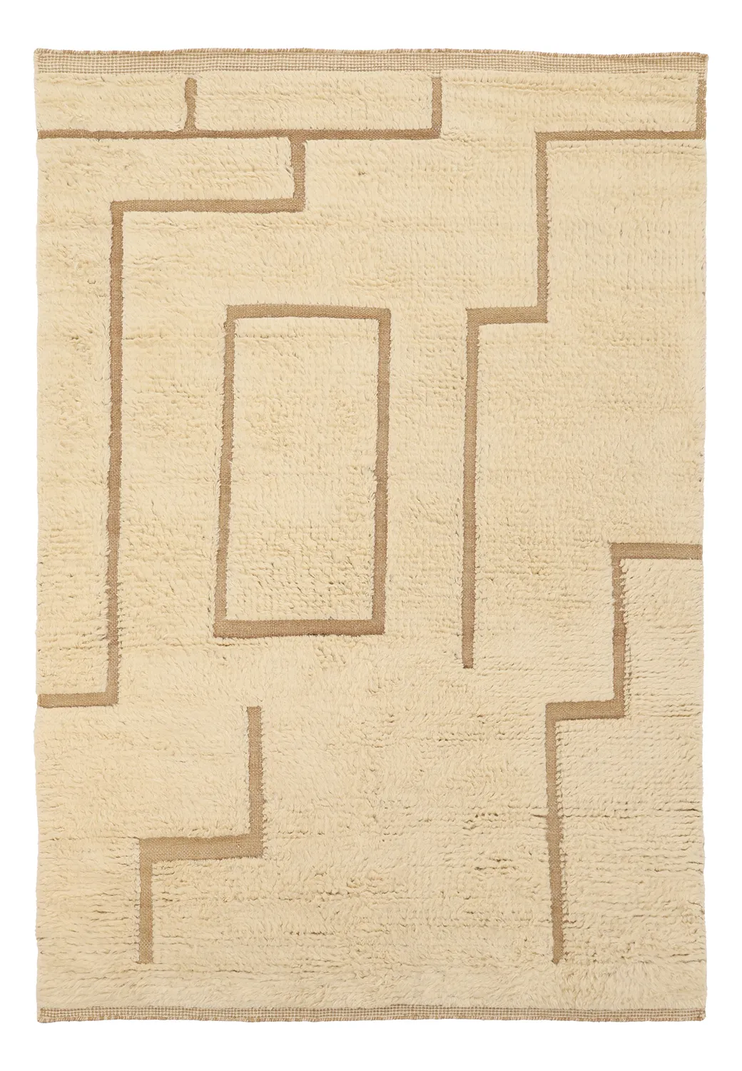 Shaggy rugs - Kiberg Hand Woven Wool Shaggy (cream)