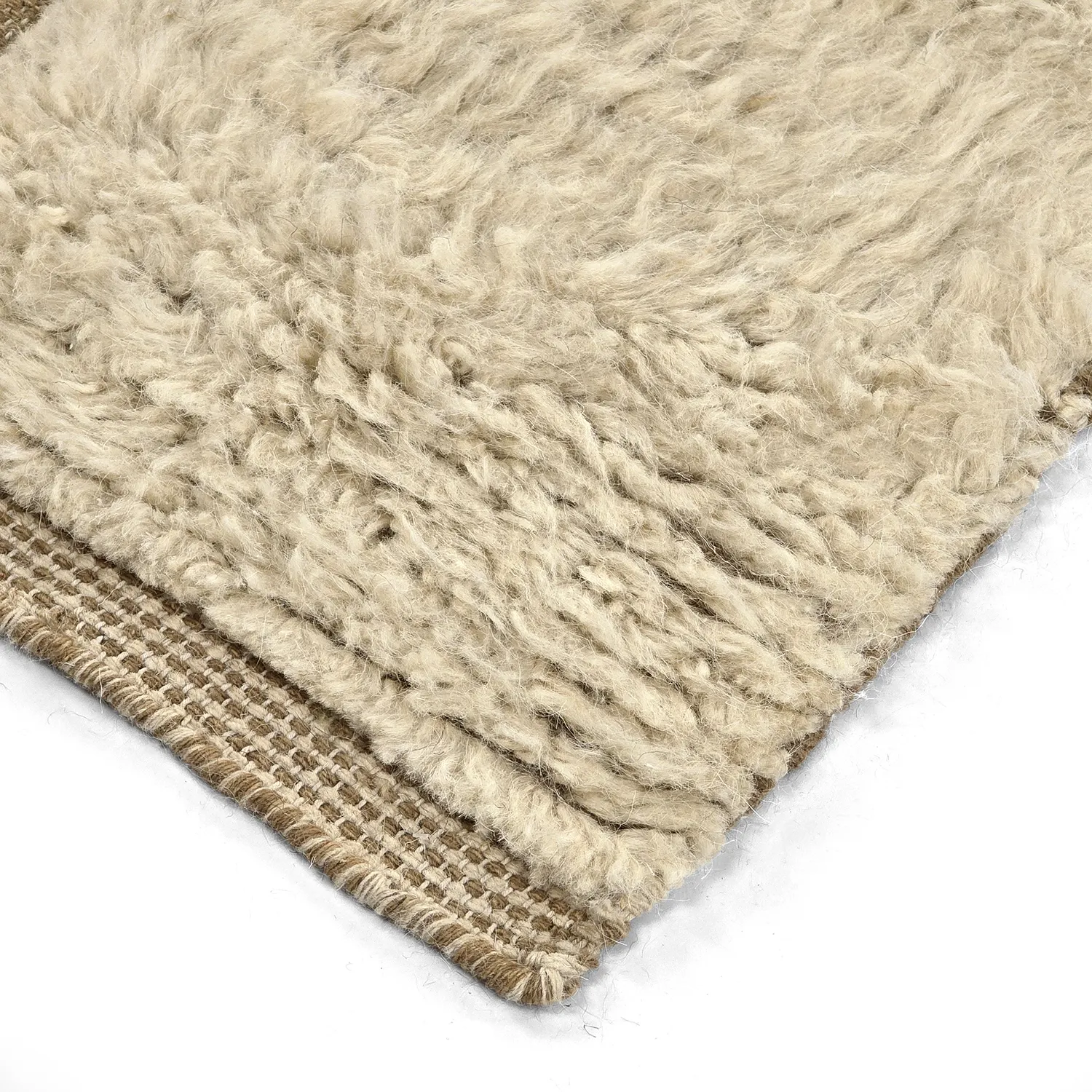 Shaggy rugs - Kiberg Hand Woven Wool Shaggy (cream)