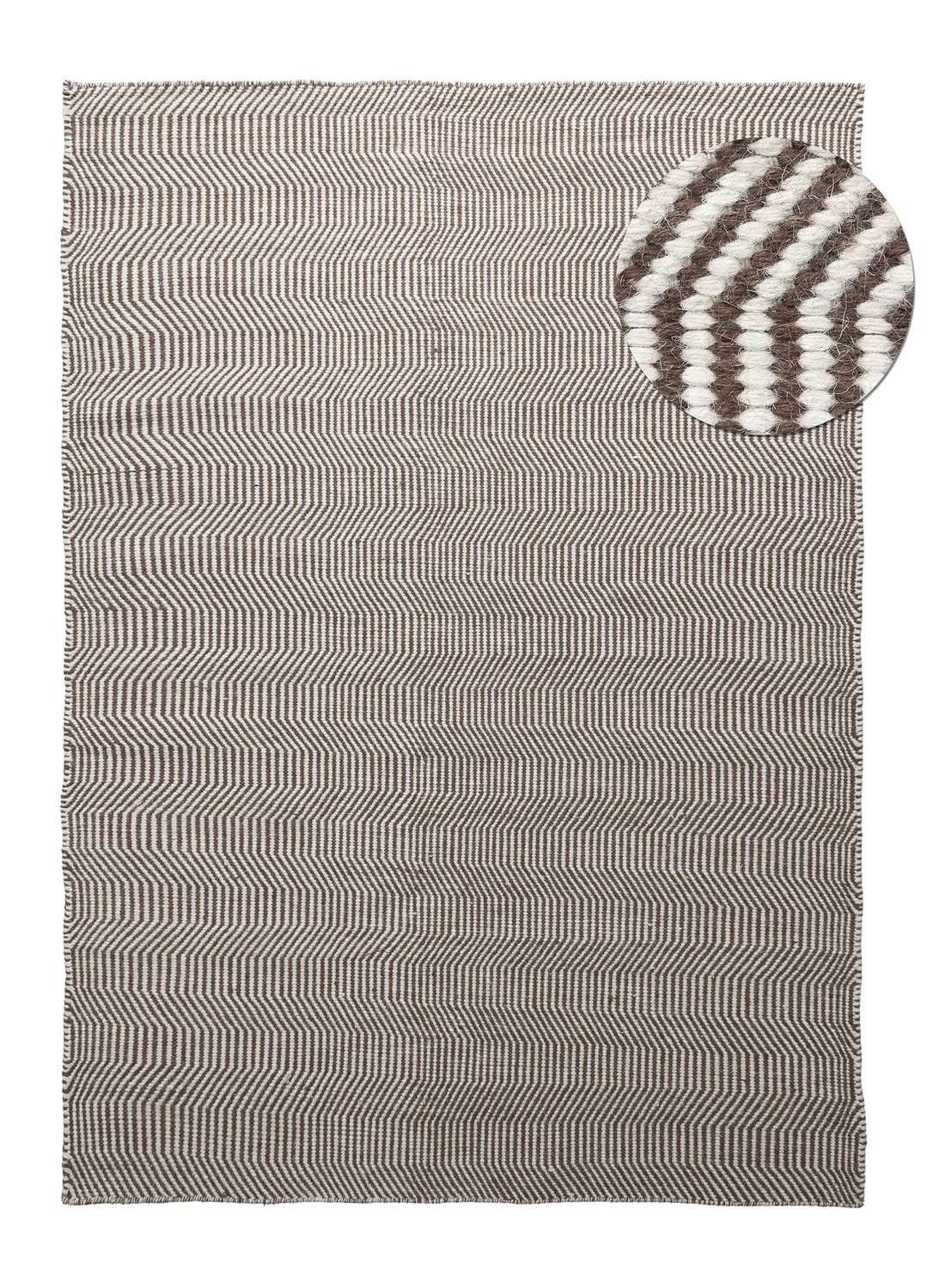 Wool rug - Larkana (brown/white)