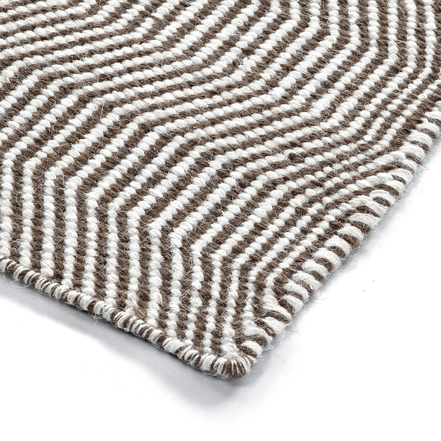 Wool rug - Larkana (brown/white)