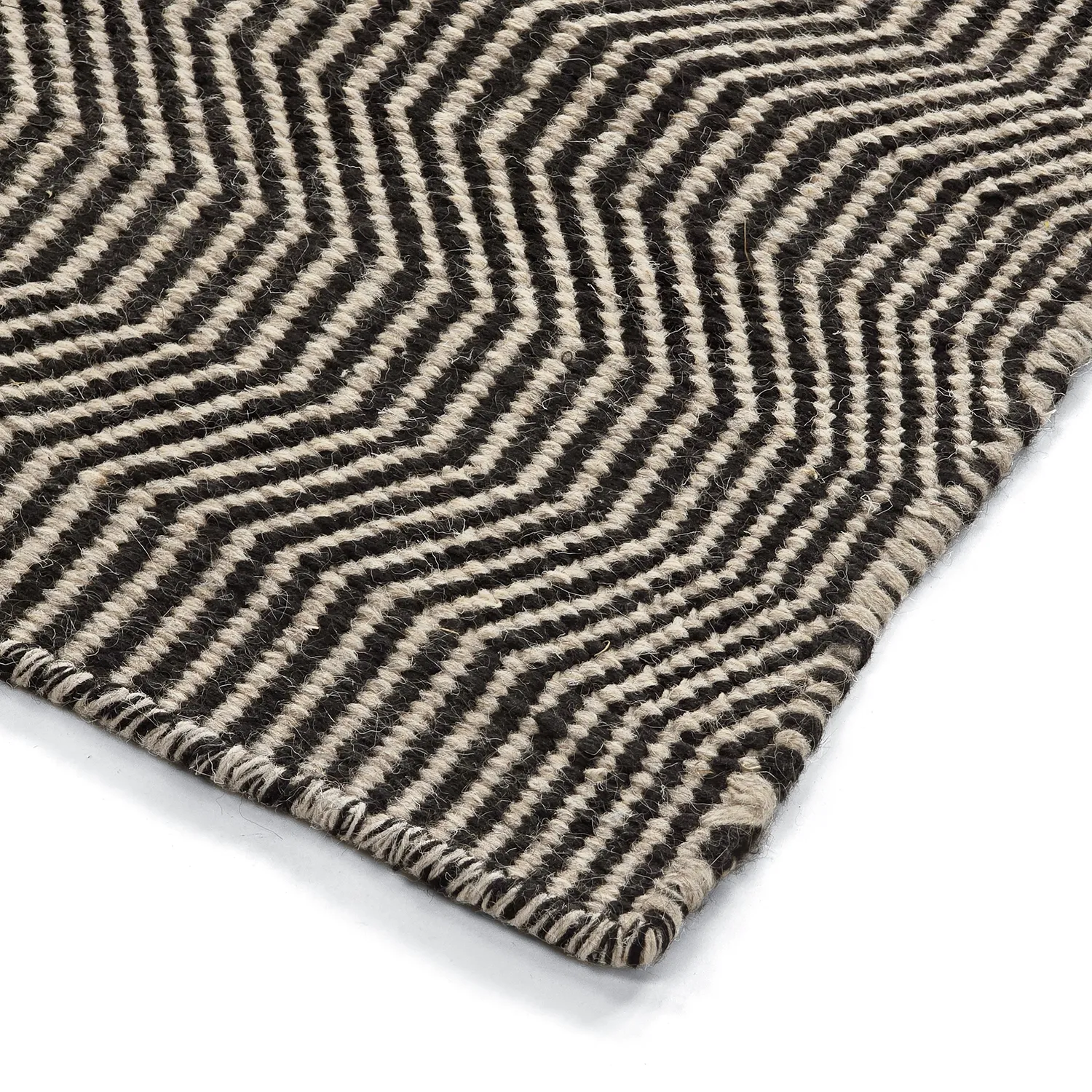 Wool rug - Larkana (beige/black)