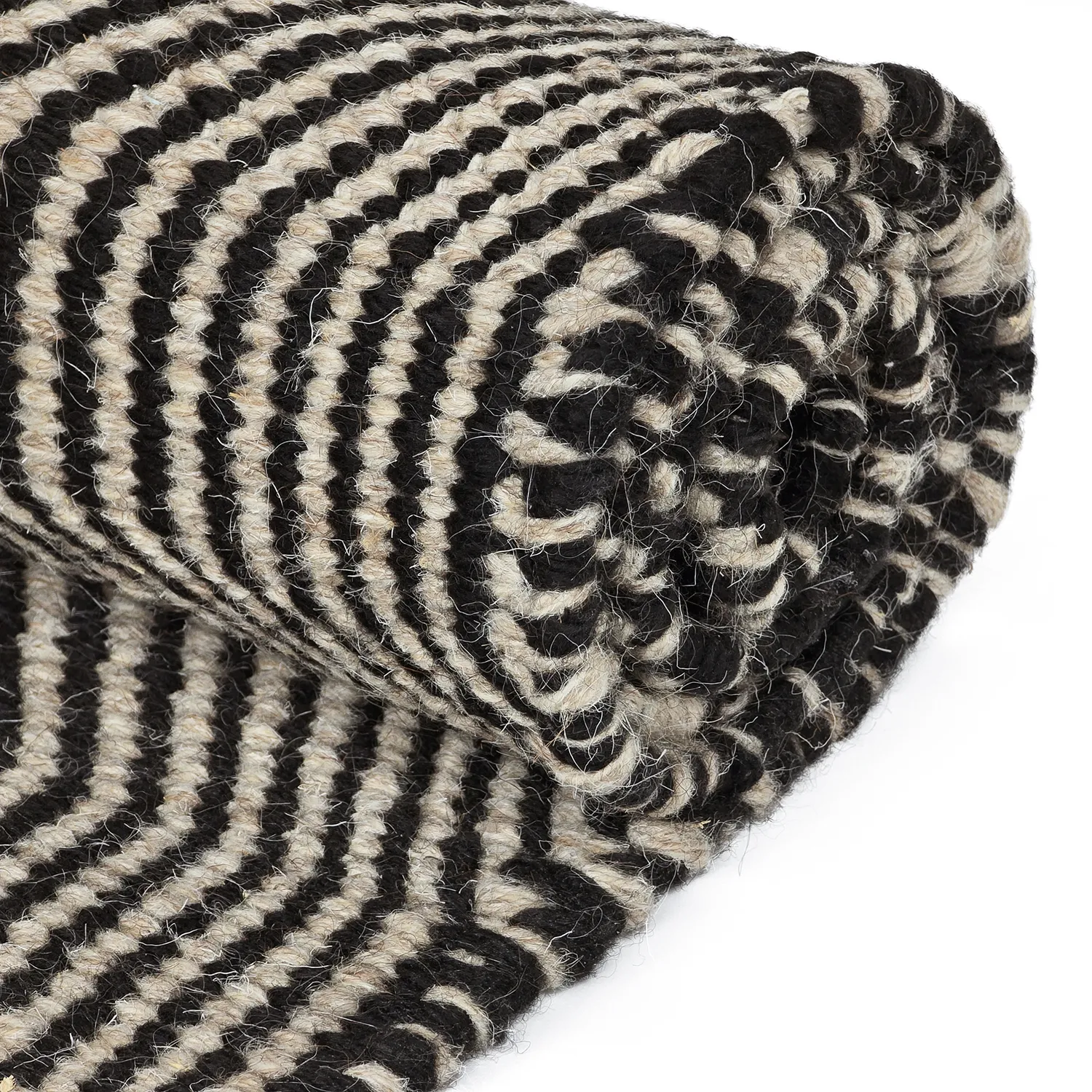 Wool rug - Larkana (beige/black)
