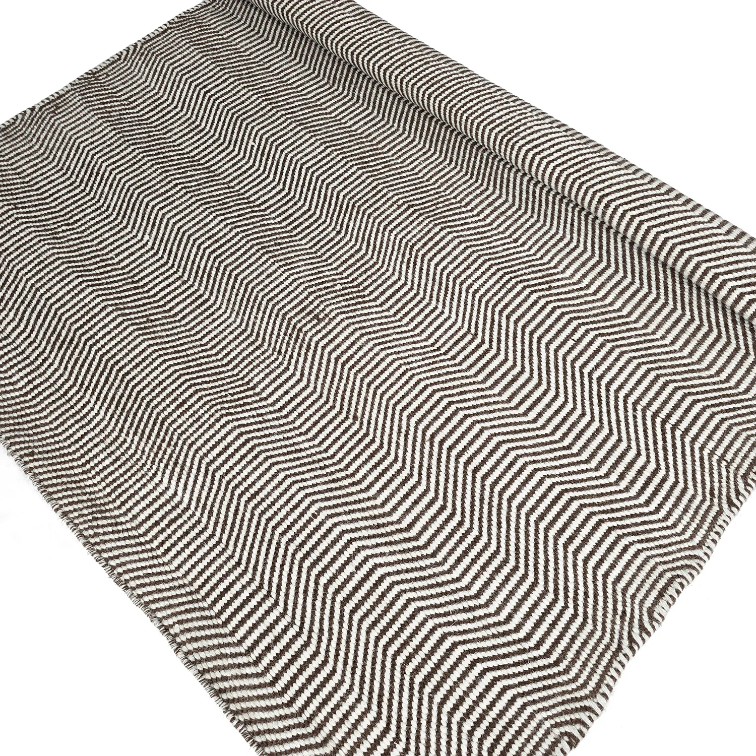 Wool rug - Larkana (brown/white)
