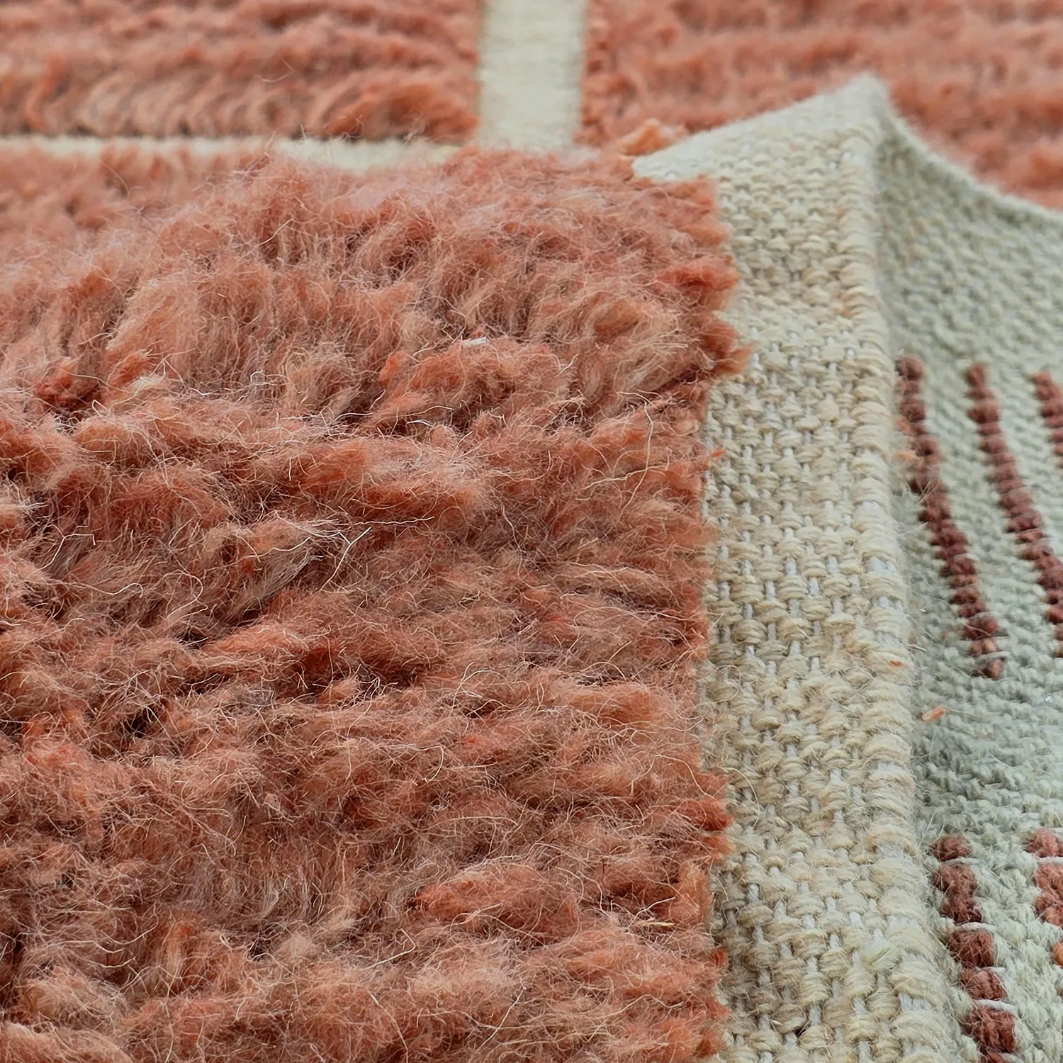 Shaggy rugs - Leknes Hand Woven Wool Shaggy (terracotta)