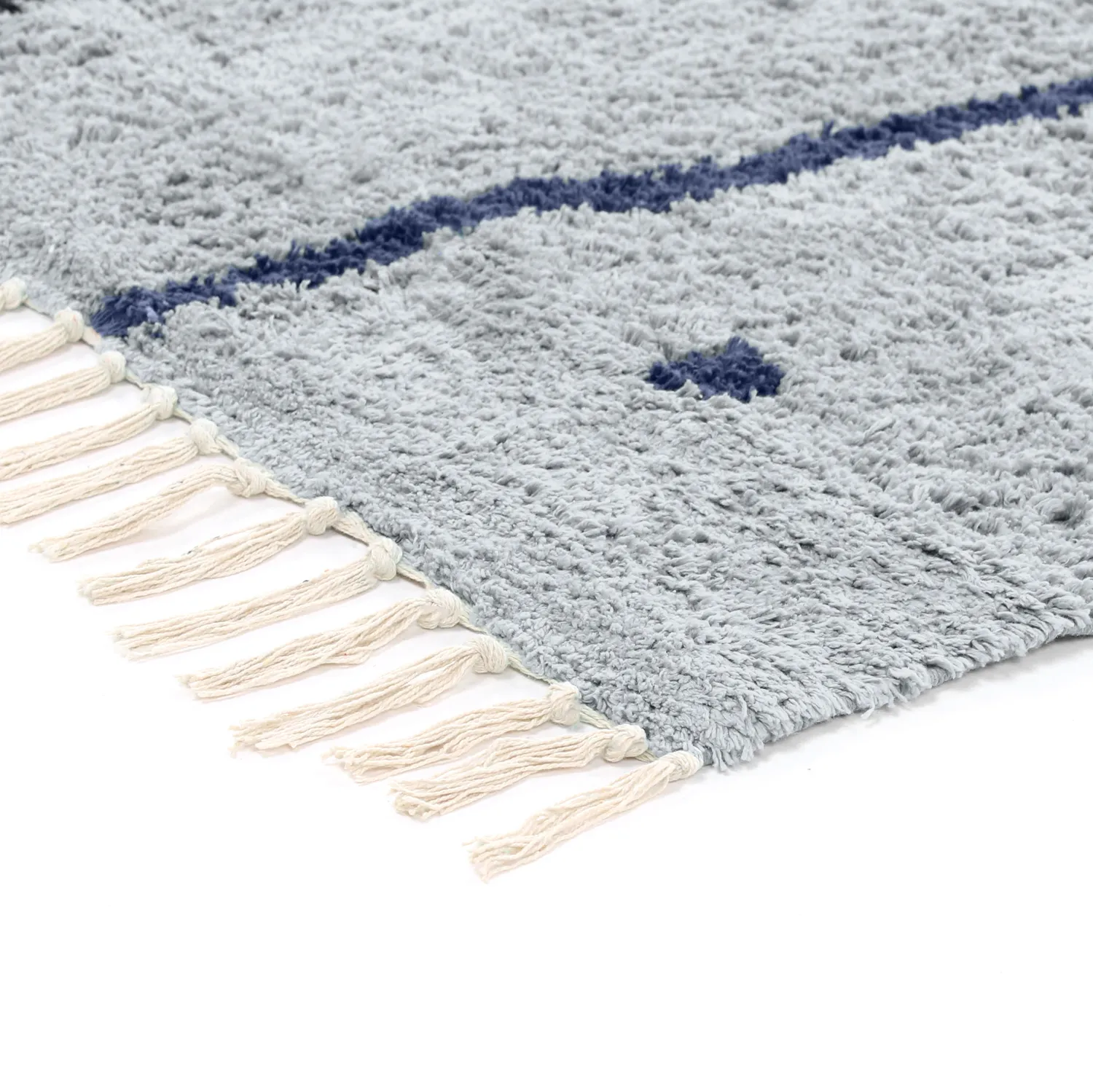 Shaggy rugs - Leora Natural Cotton Shaggy (gray/blue)
