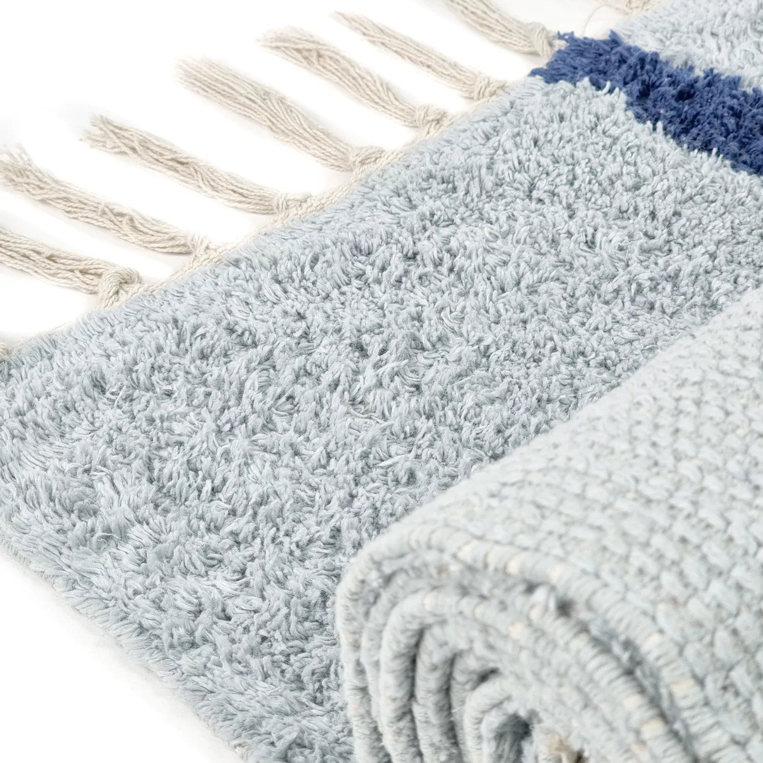Shaggy rugs - Leora Natural Cotton Shaggy (gray/blue)