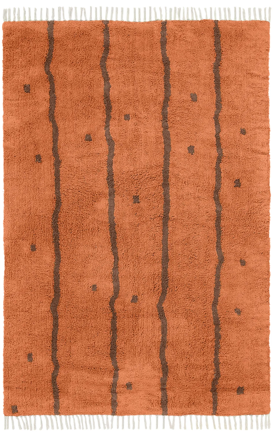 Shaggy rugs - Leora Natural Cotton Shaggy (orange/brown)