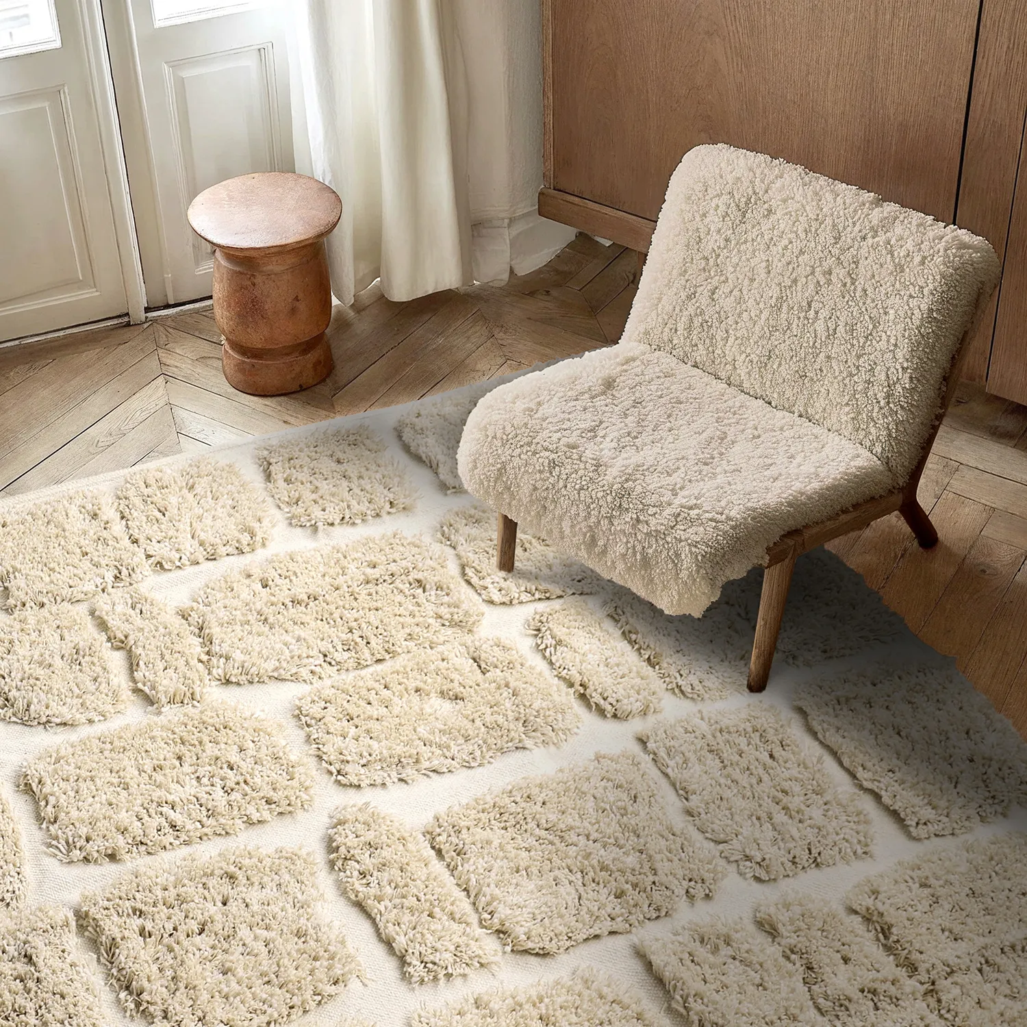 Shaggy rugs - Otranto Natural Cotton Shaggy (off-white)